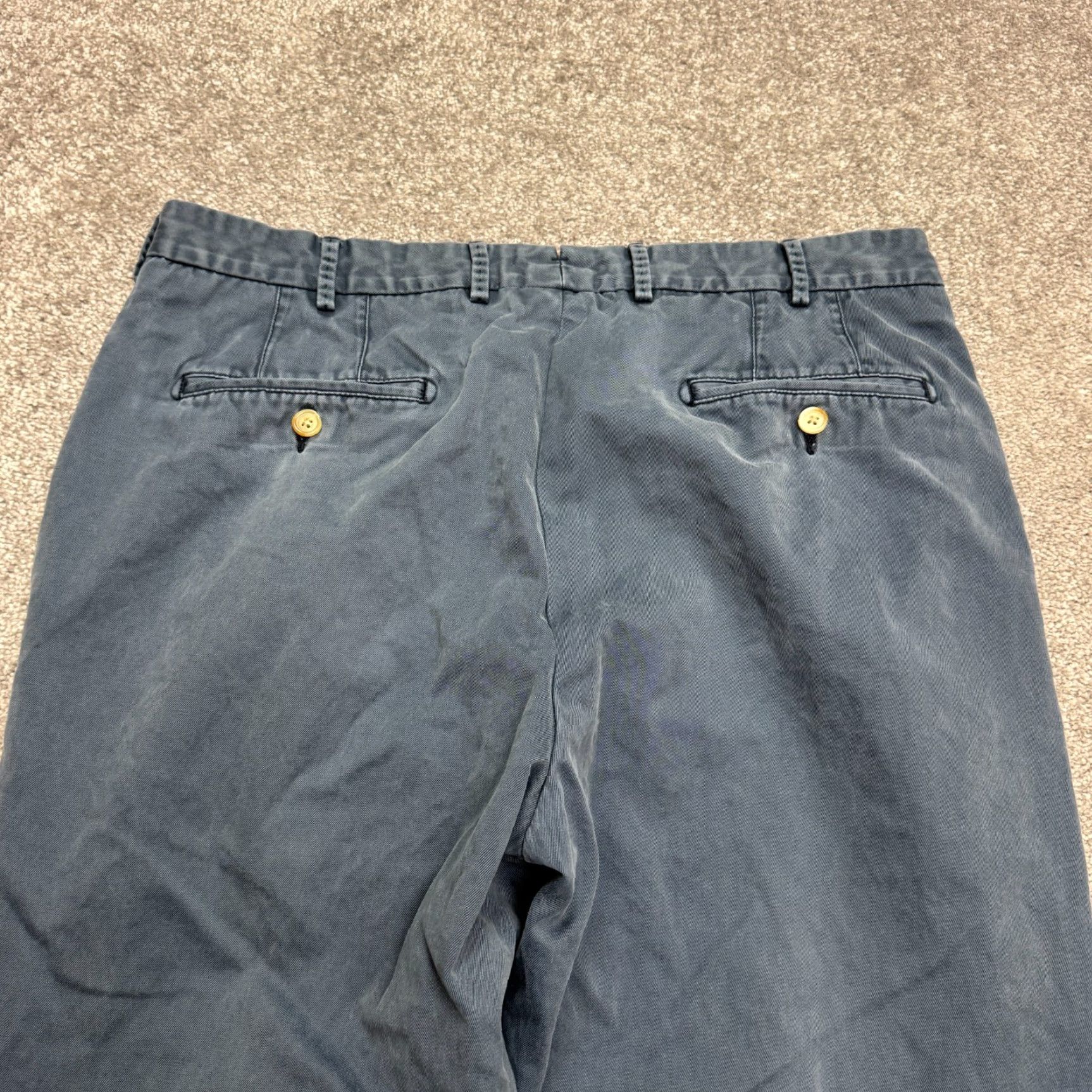 Peter Millar Peter Millar Chino Pants Mens 35 Blue Cotton Straight Leg Flat Front Size US 35 - 4 Thumbnail