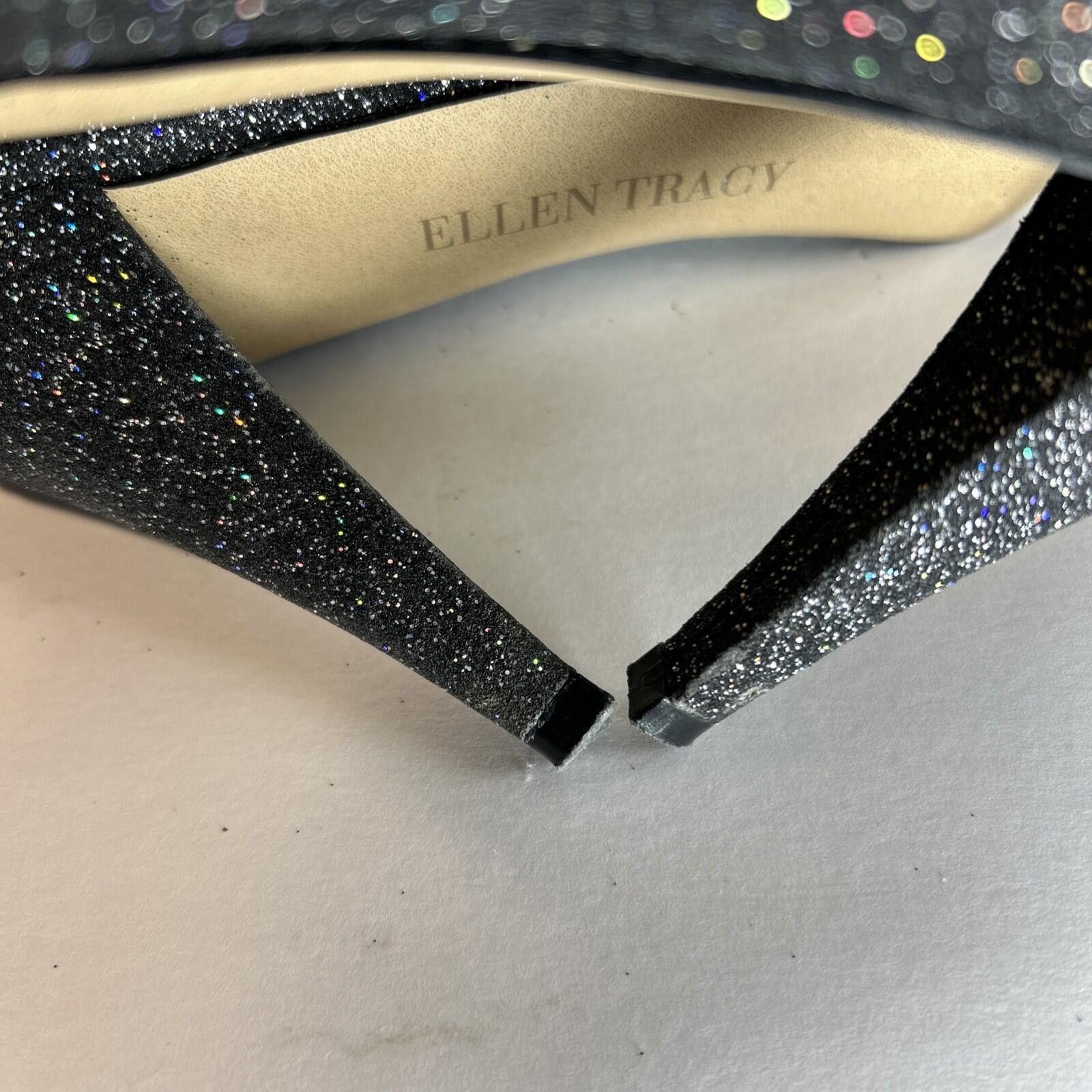 Other Ellen Tracy Cody Black Glitter Round Toe Classic Pumps 9.5M Size US 10 / IT 40 - 8 Thumbnail