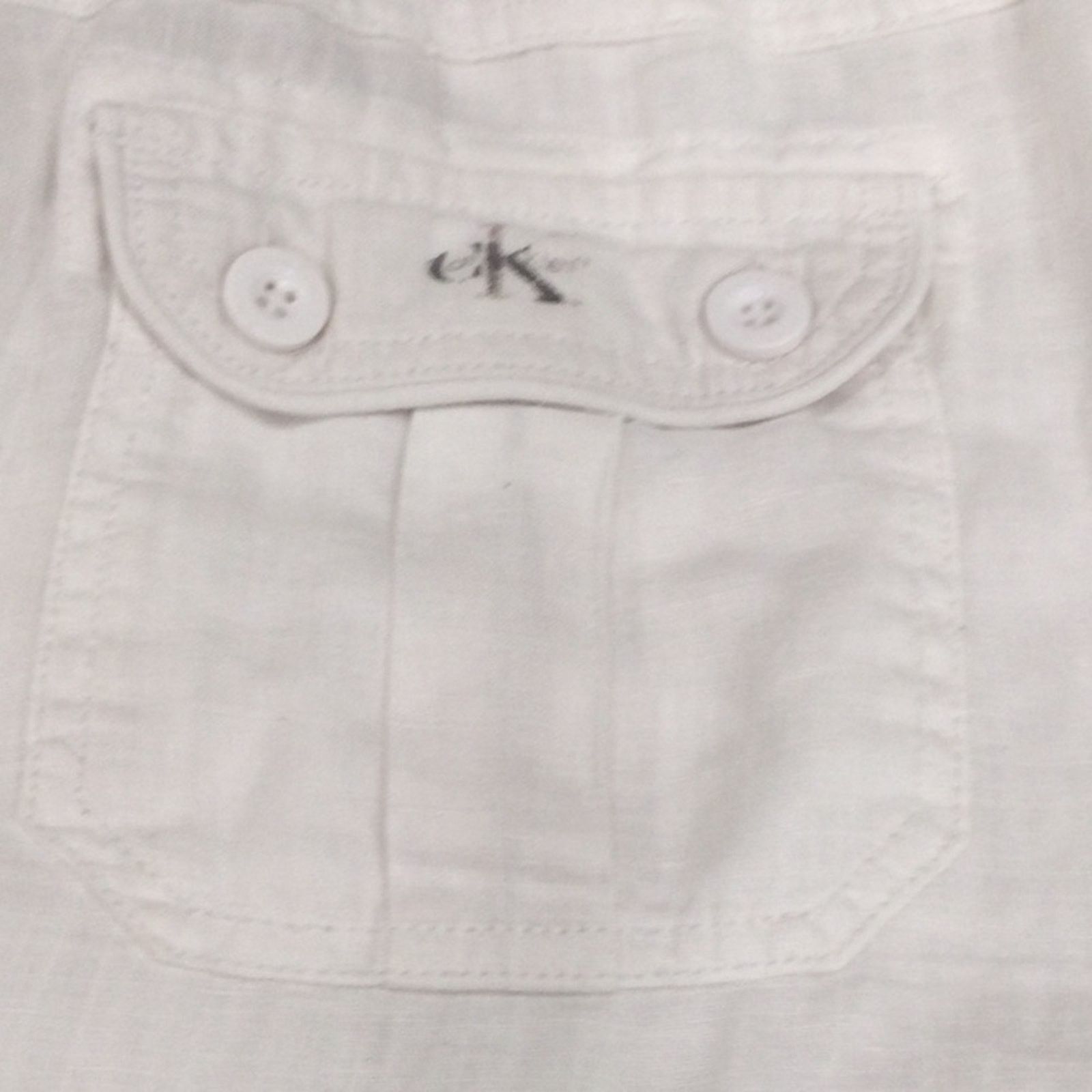 Calvin Klein CK Calvin Klein White Linen Side/Back Pockets Shorts L Size 32" / US 10 / IT 46 - 9 Thumbnail