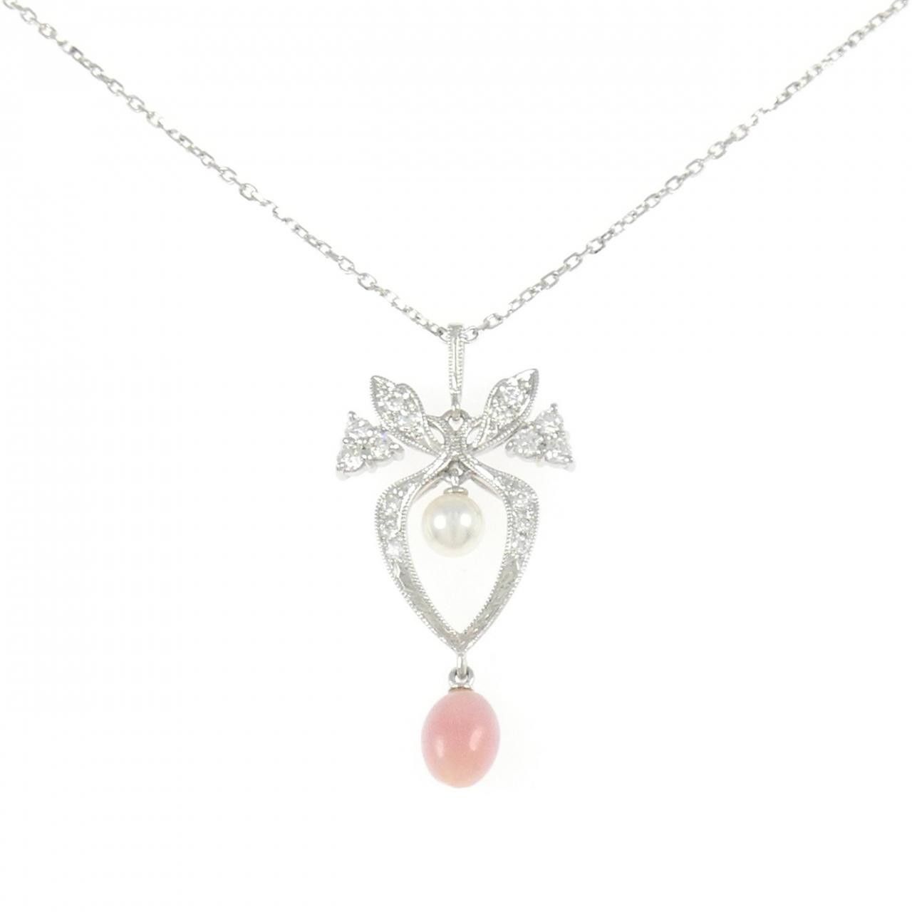 Mikimoto Mikimoto Mikimoto Conch Pearl Platinum Necklace Metal Necklace DUTY FREE for USA Size ONE SIZE - 1 Thumbnail