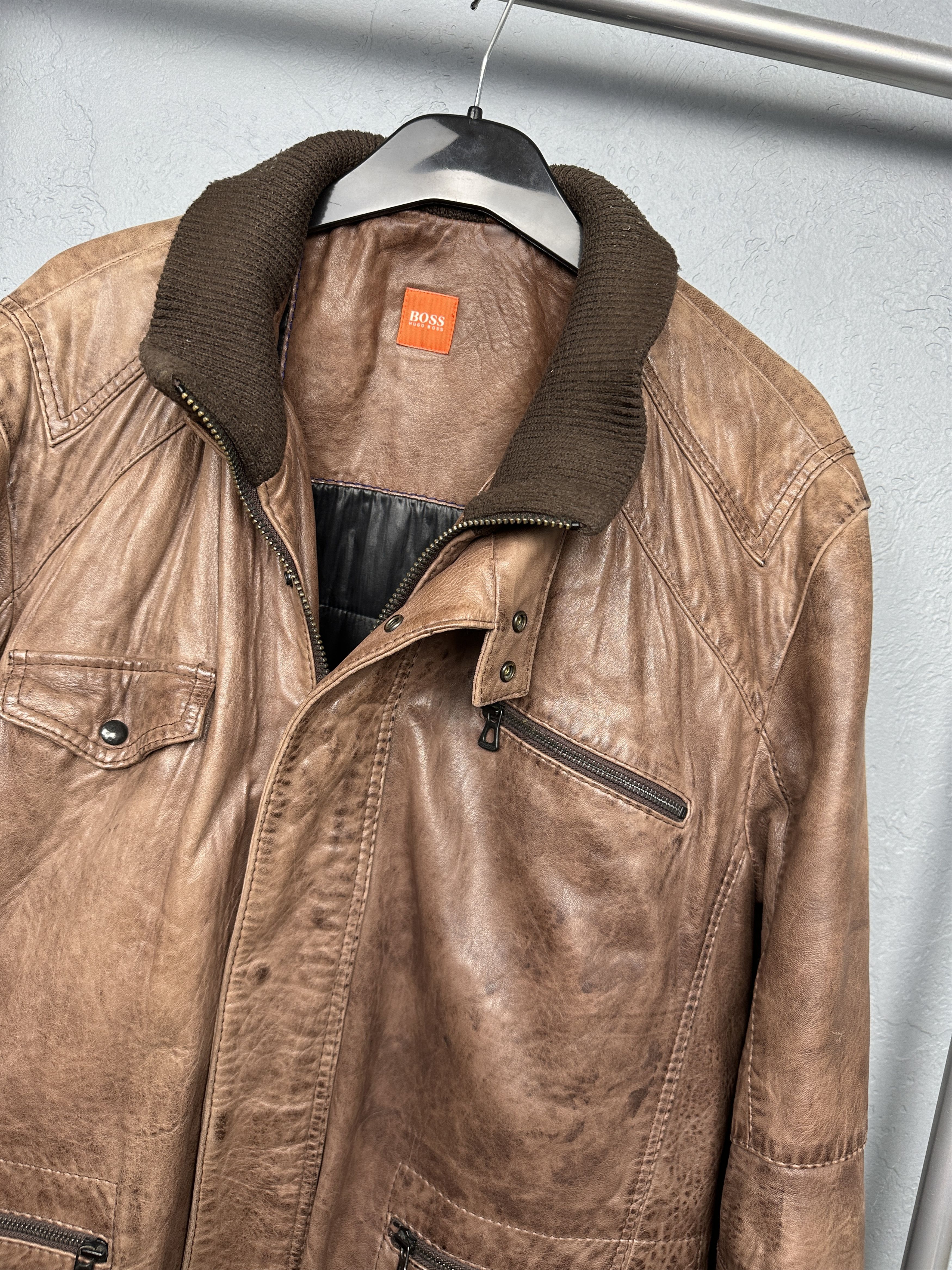 Hugo Boss Hugo Boss Orange Vintage Mens Leather Jacket Size US XL / EU 56 / 4 - 2 Thumbnail