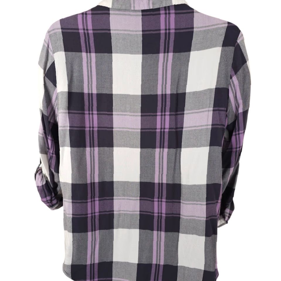 Eddie Bauer Eddie Bauer Plaid Shirt Womens XL Purple Long Sleeve Button-Up Size XL / US 12-14 / IT 48-50 - 4 Thumbnail