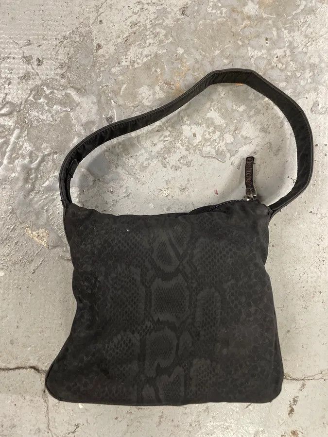 Roberto Cavalli × Vintage 2000s Roberto Cavalli Black Python Print Handle Bag Size ONE SIZE - 2 Thumbnail