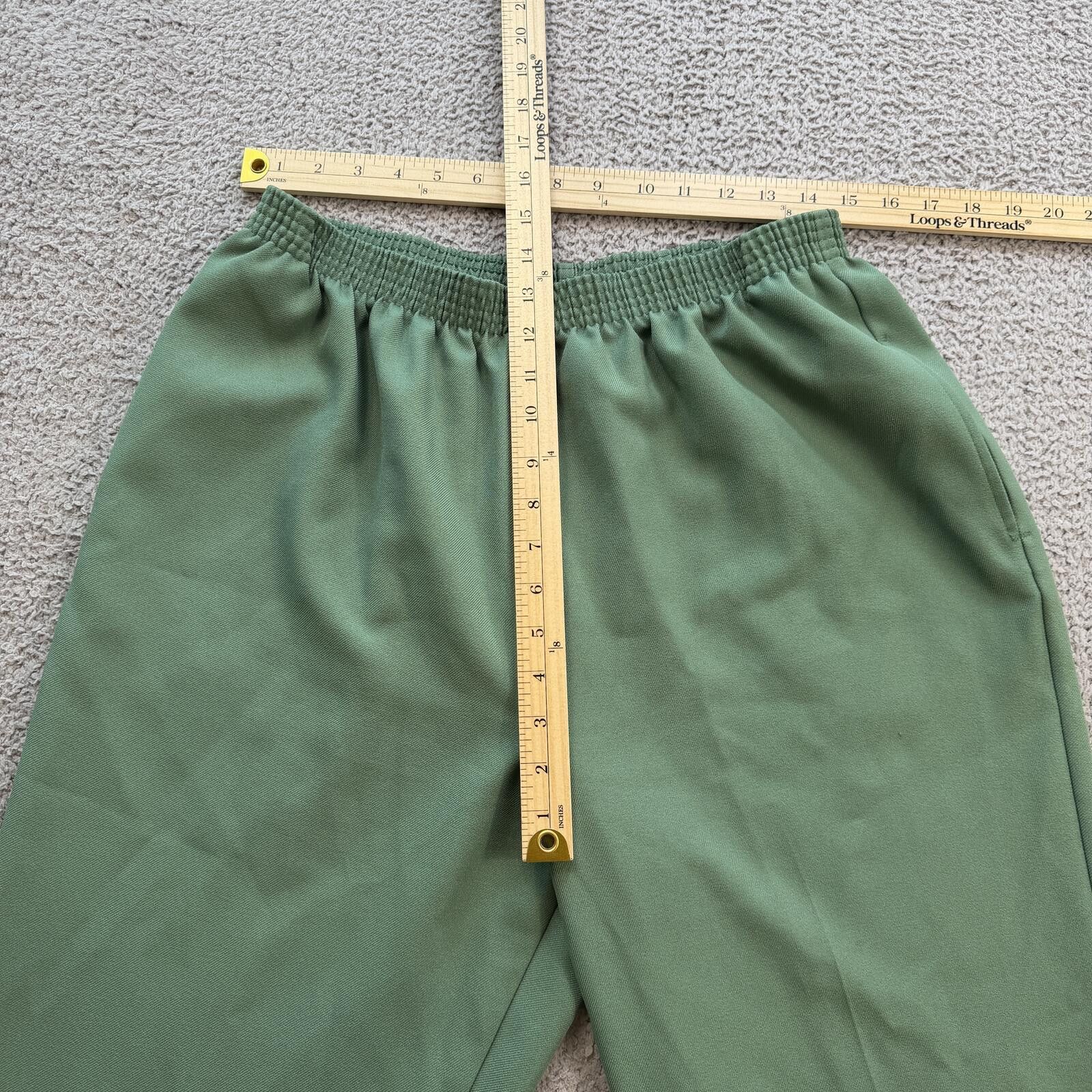 Other Vintage BonWorth Green Elastic Waist Petite Pants Womens L Size 36" / US 14 / IT 50 - 4 Thumbnail