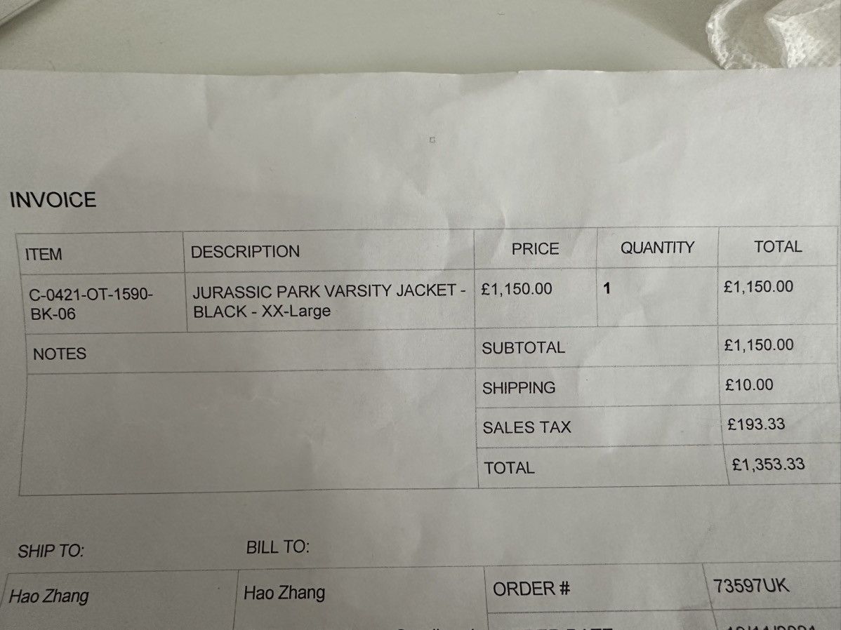 October's Very Own OVO Jurassic Park Varsity Jacket XXL Size US XXL / EU 58 / 5 - 10 Thumbnail