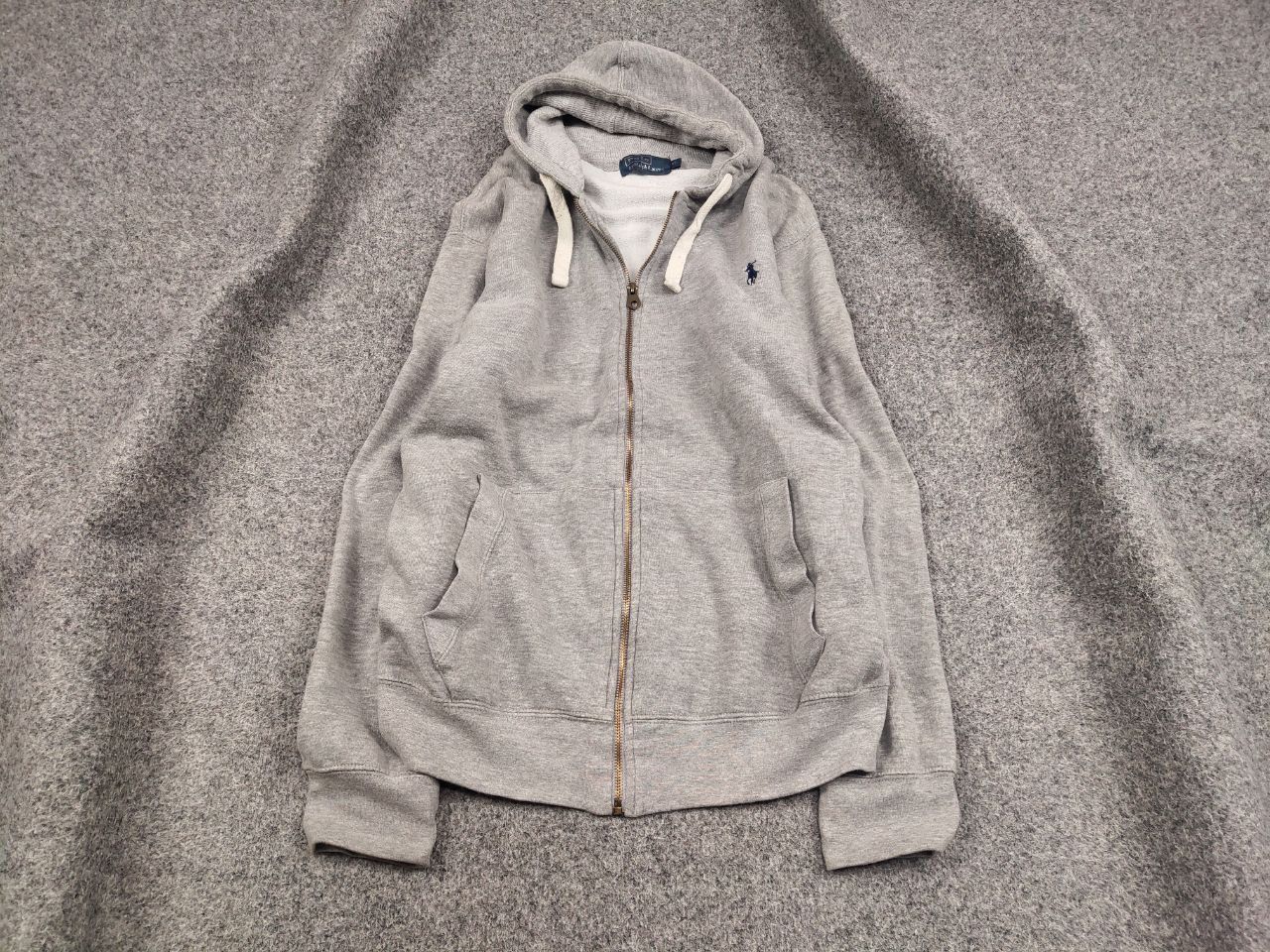 Polo Ralph Lauren Vintage 90's Polo Ralph Lauren Blank Zip Hoodie Usa style Size US XL / EU 56 / 4 - 2 Thumbnail