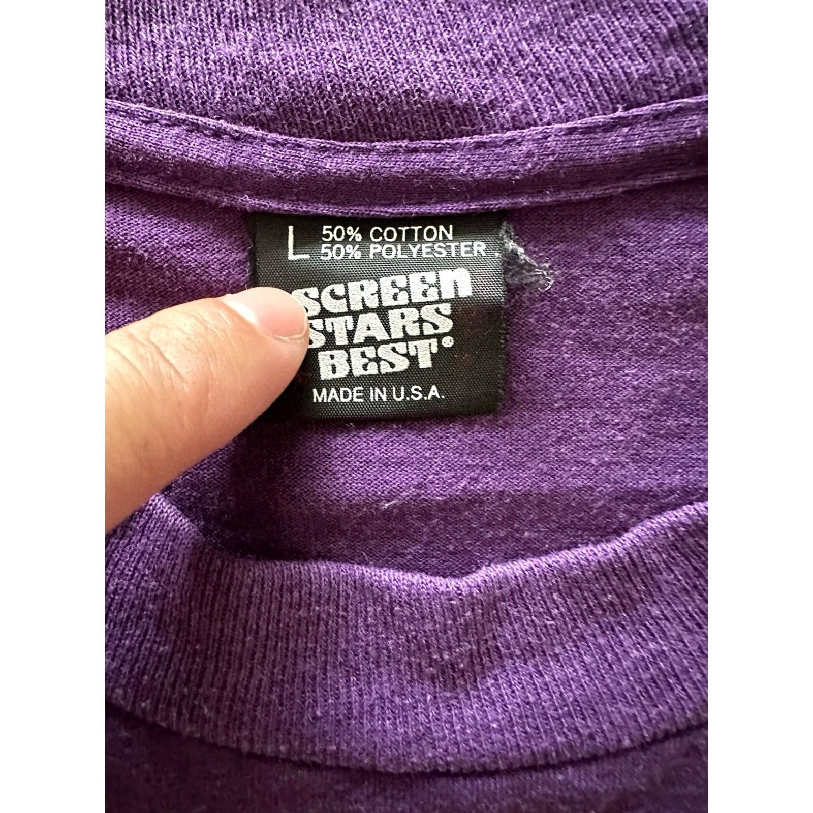 Vintage VINTAGE 80s God Is Like… Bible Jesus Tee Shirt Mens Large Purple Cotton Screen Stars Short Sleeve Crew Neck Double Sided Graphic 90s USA Mens Size US L / EU 52-54 / 3 - 4 Thumbnail