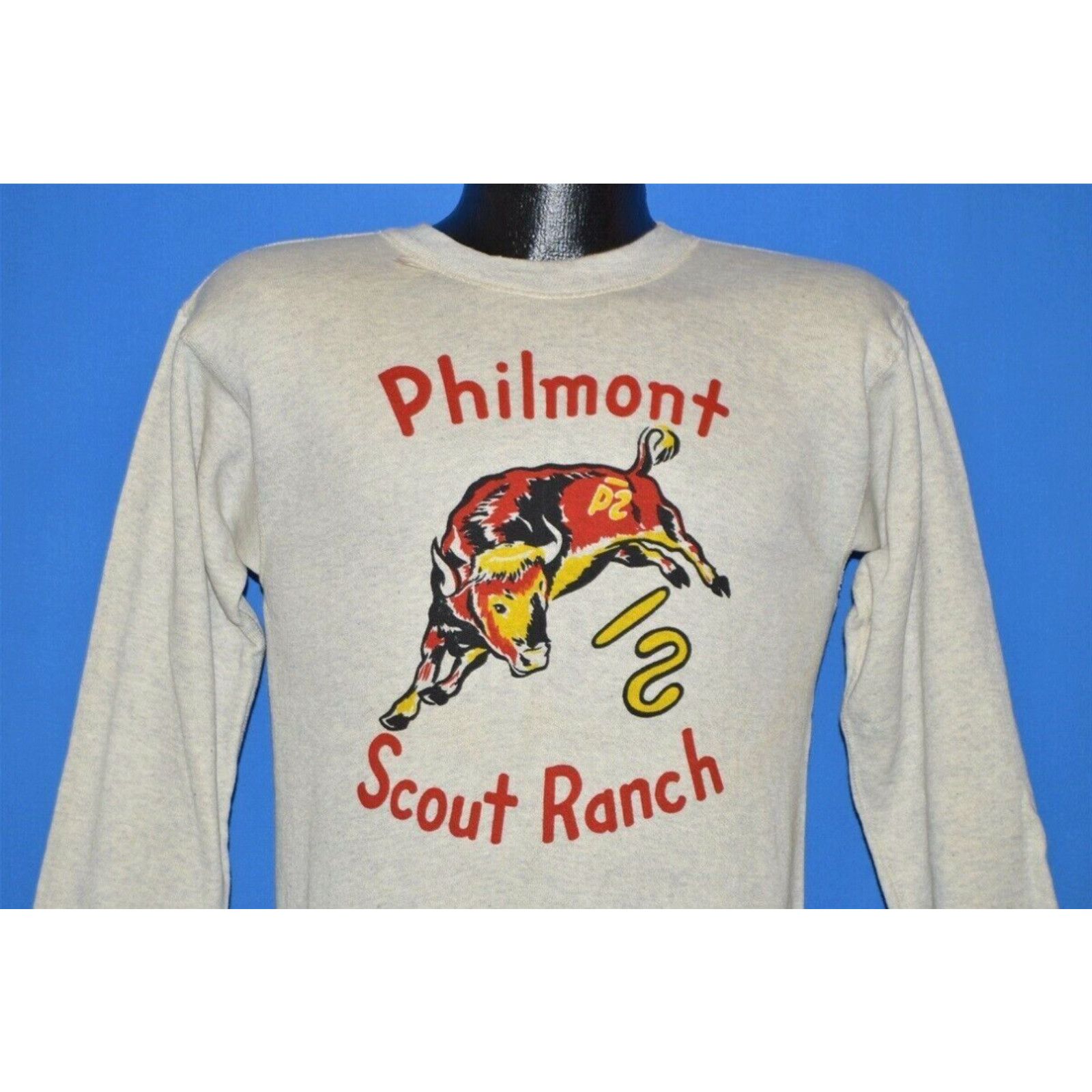 Image of Vintage 60S Boy Scouts Of America Philmont Scout Ranch Crewneck Sweatshirt Sm S in White (Size Smal