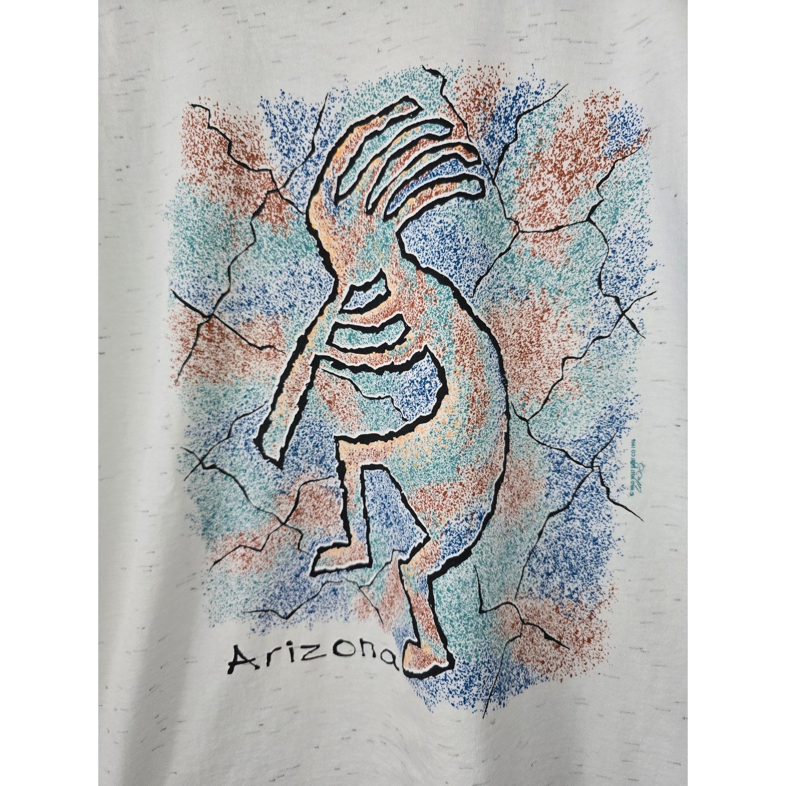 Vintage vintage Arizona kokopelli Southwestern L White Speckled Tee Size US L / EU 52-54 / 3 - 2 Thumbnail