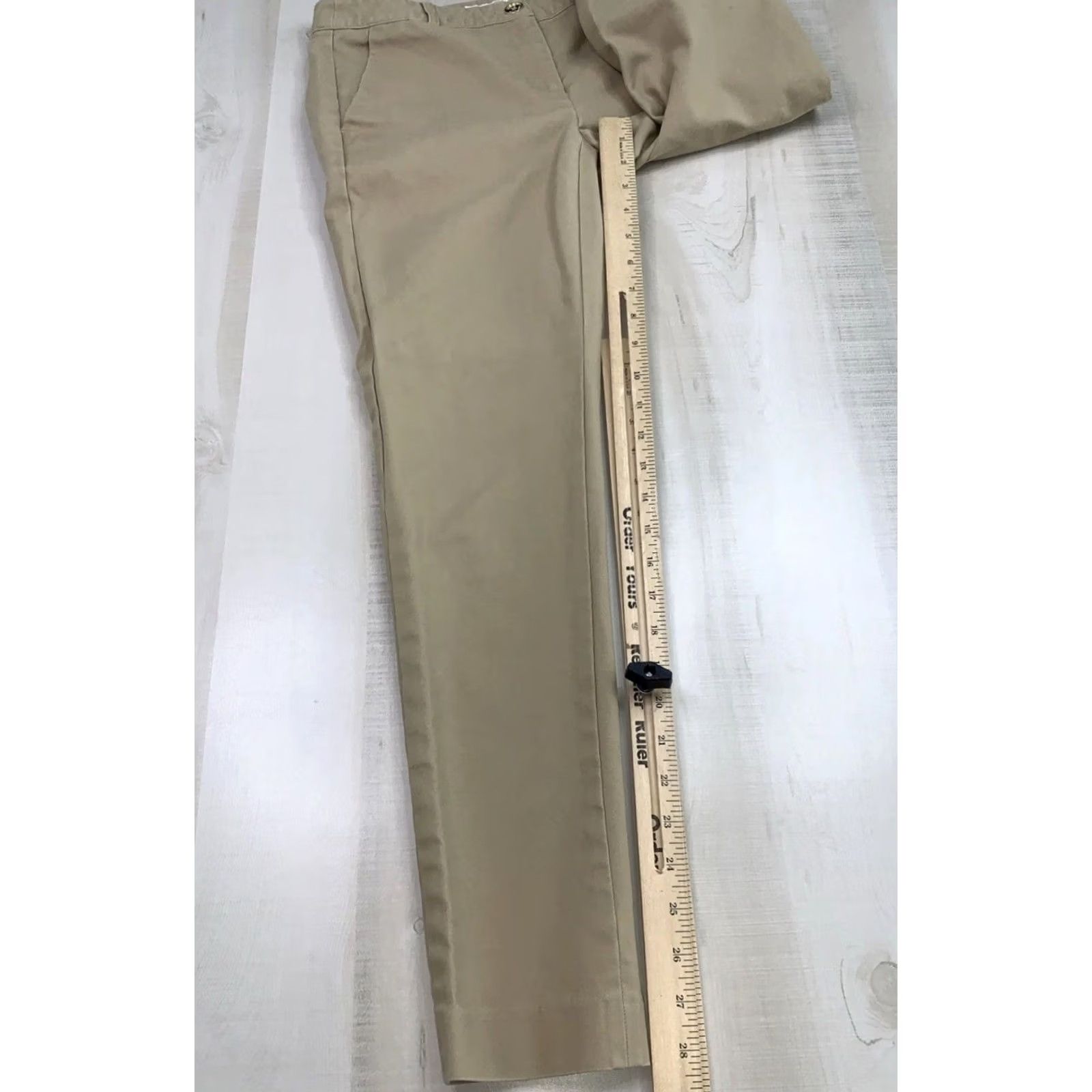 Michael Kors Michael Kors Khaki Pants Womens 2 Straight Leg Low Rise City Preppy Logo Pockets Slim Beige Cotton Blend Regular Size 2 Womens Size 26" / US 2 / IT 38 - 4 Thumbnail