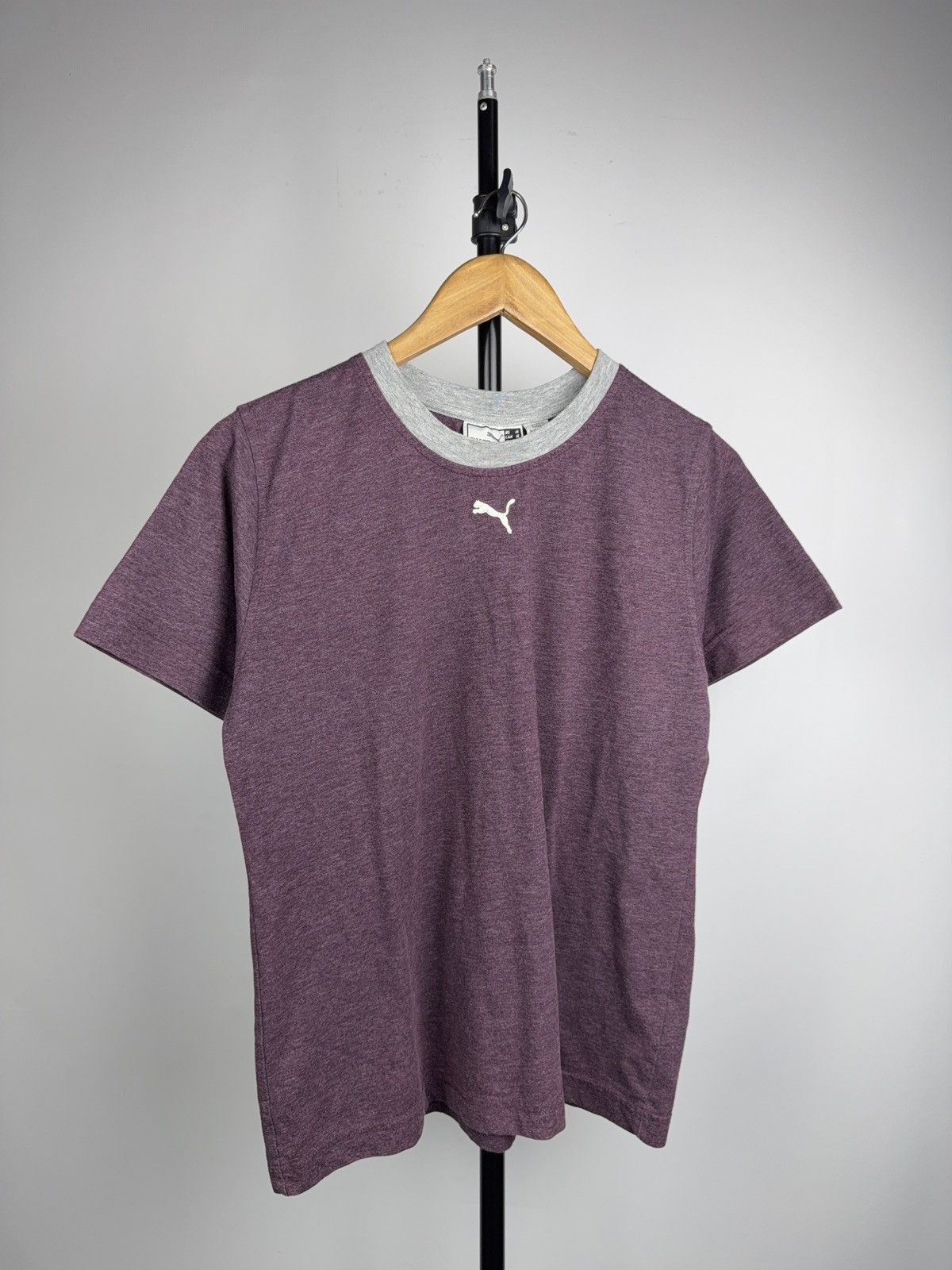 Puma Vintage 90s Puma Minimal Logo Tee Heather Purple Sportwear Size M / US 6-8 / IT 42-44 - 1 Thumbnail
