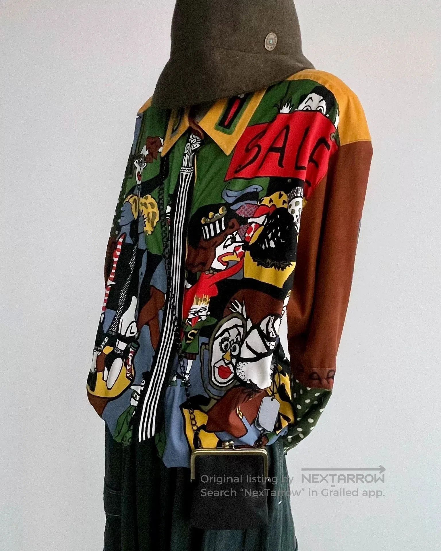 Japanese Brand Vintage Mixed-Material Retro Shirt. Size M / US 6-8 / IT 42-44 - 1 Thumbnail