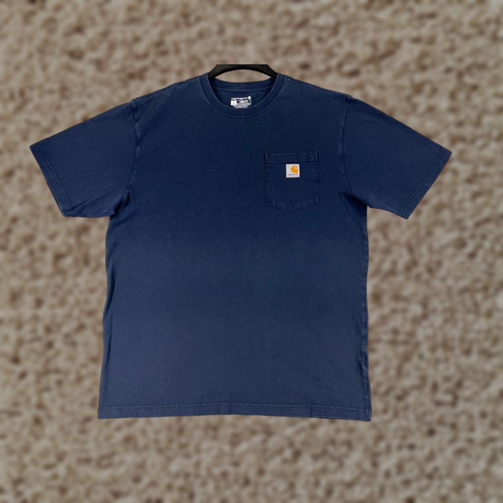 Carhartt Carhartt Mens T-Shirt Shirt L Blue 100% Cotton K87 Pocket Crew Neck Workwear Shirt Mens Blue K87 Size US L / EU 52-54 / 3 - 1 Thumbnail