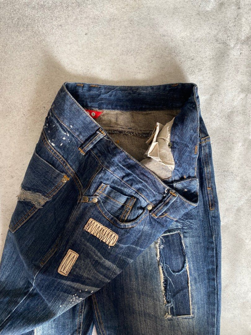 Beauty Beast × Hysteric Glamour × Japanese Brand 🎸Flare🎸japanese ripped punk jeans bootcut Size US 32 / EU 48 - 4 Thumbnail