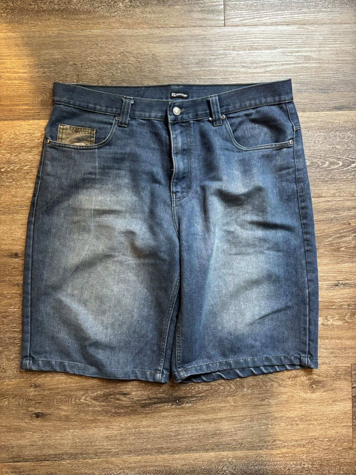 Vintage Camo Pocket Blue Jean Shorts Size US 38 / EU 54 - 1 Thumbnail