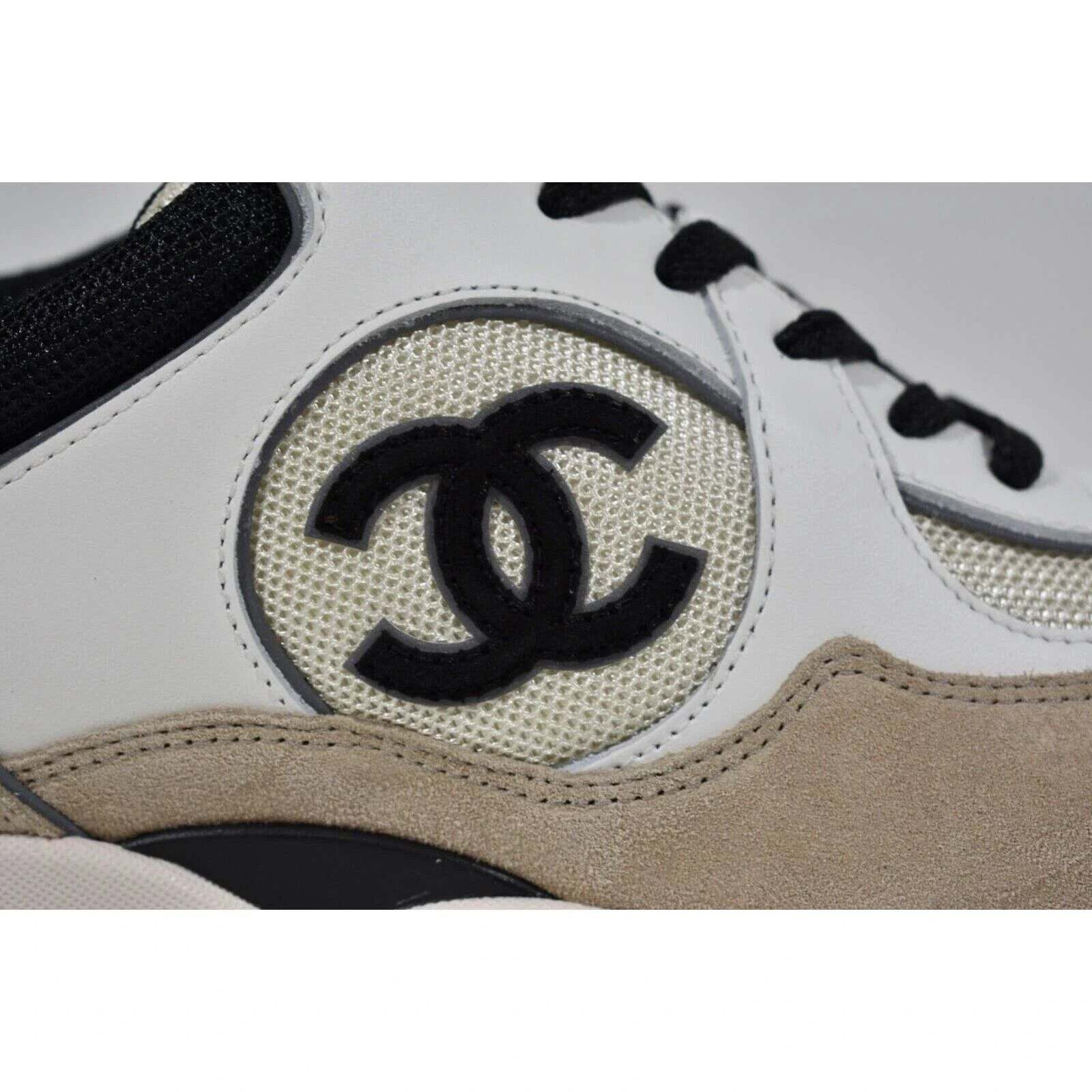 Chanel 22S CC Logo Tie Flat Runner Trainer Sneaker 39.5 Size US 9.5 / IT 39.5 - 3 Thumbnail