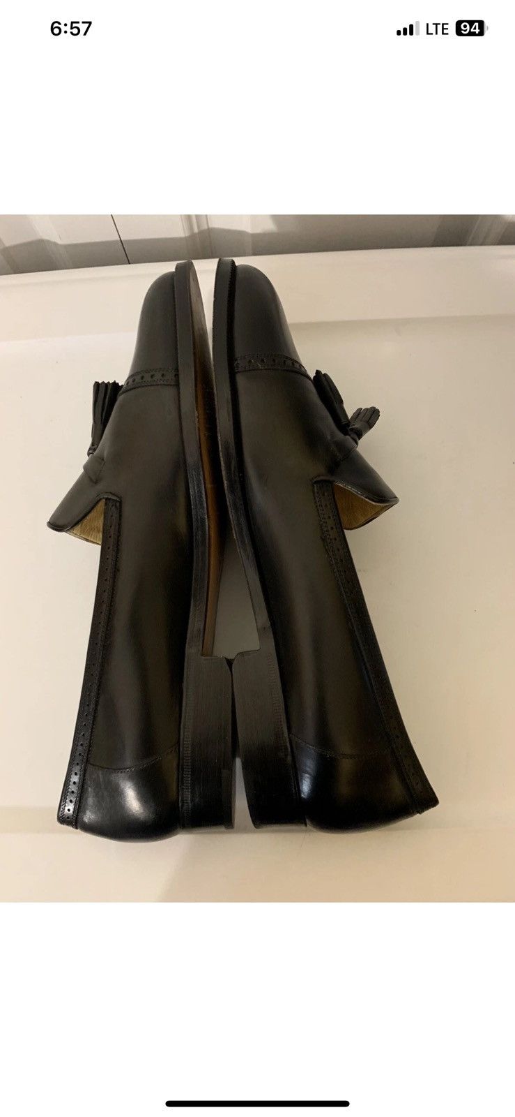 Cole Haan Cole Haan Black Cap-Toe Tassel Loafers Men 10M Made in Italy Size US 10 / EU 43 - 9 Thumbnail