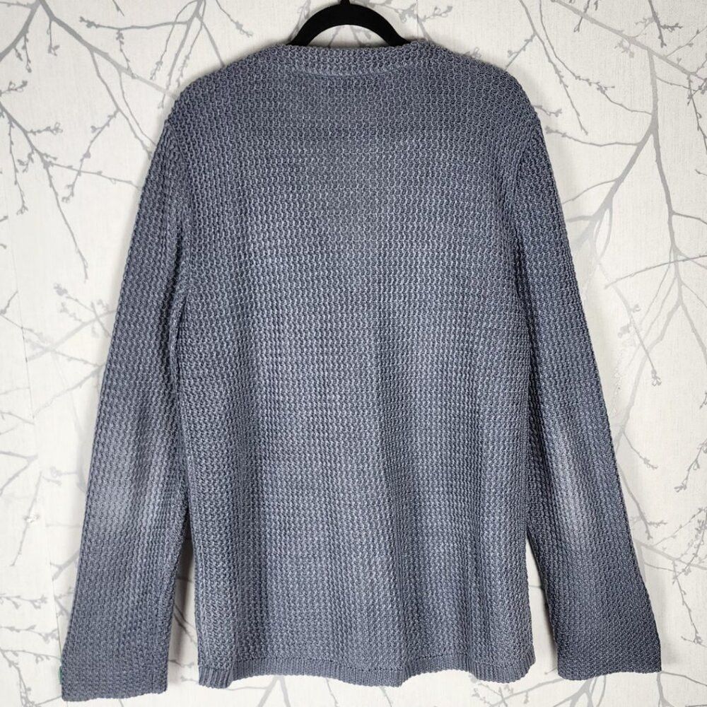 Corneliani Corneliani Blue 100% Linen Knit Button Front Cardigan Size US M / EU 48-50 / 2 - 3 Thumbnail