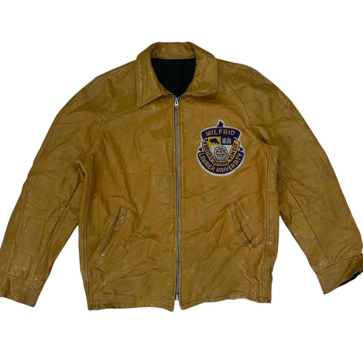 Vintage Vintage 80s Laurier University Leather Jacket Size US M / EU 48-50 / 2 - 7 Thumbnail