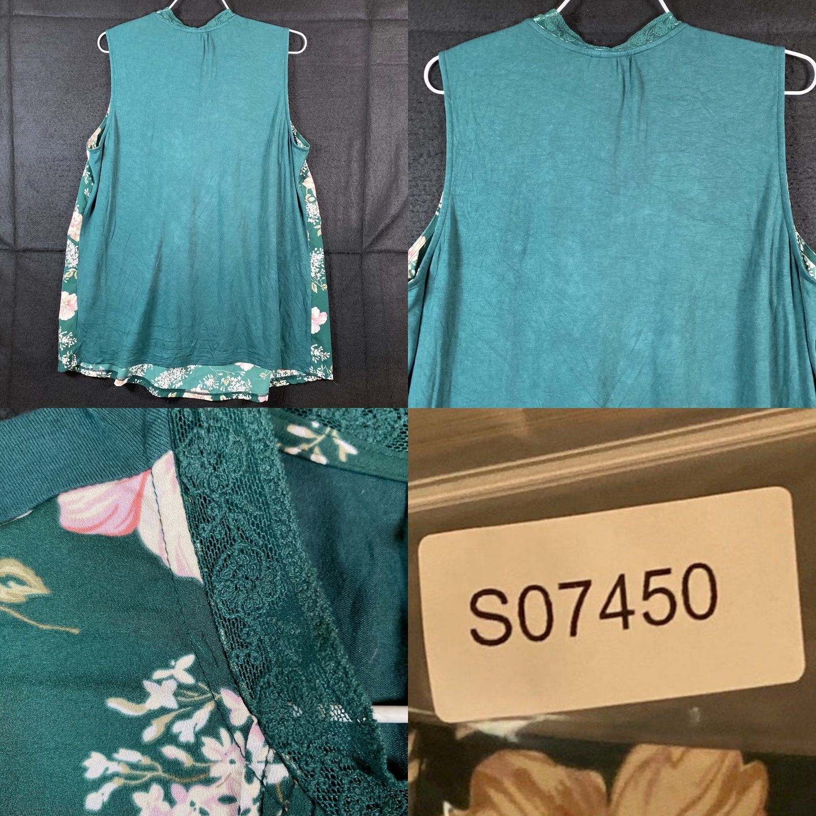 Vintage A New Day Blouse Sleeveless Green Pink Floral L Boho Bohemian Womens Shirt Size L / US 10 / IT 46 - 8 Thumbnail