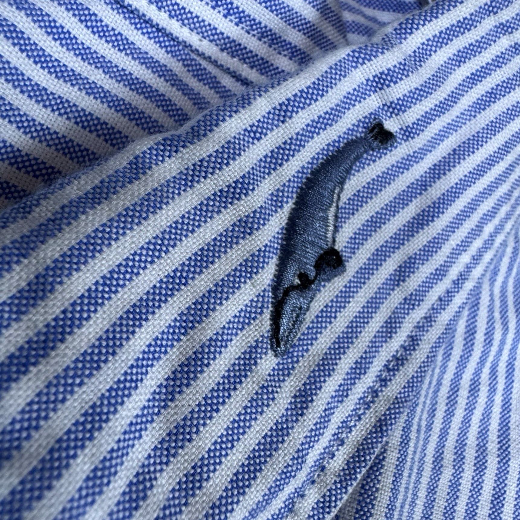 J.Crew J.CREW Shirt Mens M Seersucker Lightweight Oxford Whale Stitched Casual Blue Cotton Button-Up Short Sleeve Size US M / EU 48-50 / 2 - 4 Thumbnail