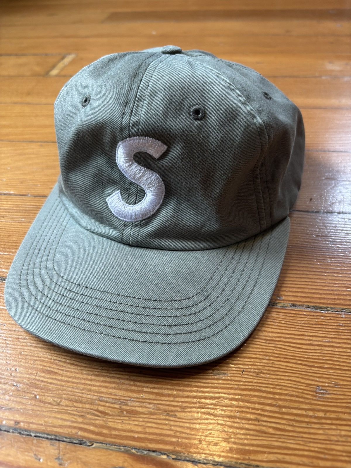 Supreme Supreme S Logo 6-panel Suede Olive FW16 | Grailed
