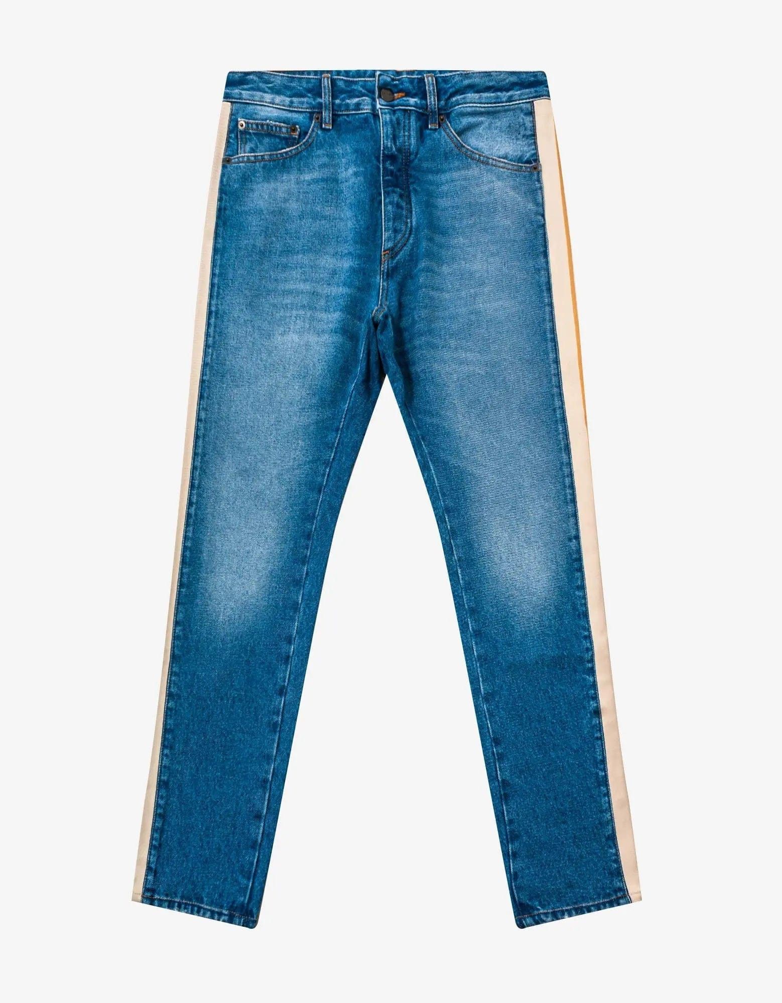 Palm Angels Palm Angels Blue Side-Stripe Jeans Size US 32 / EU 48 - 1 Thumbnail