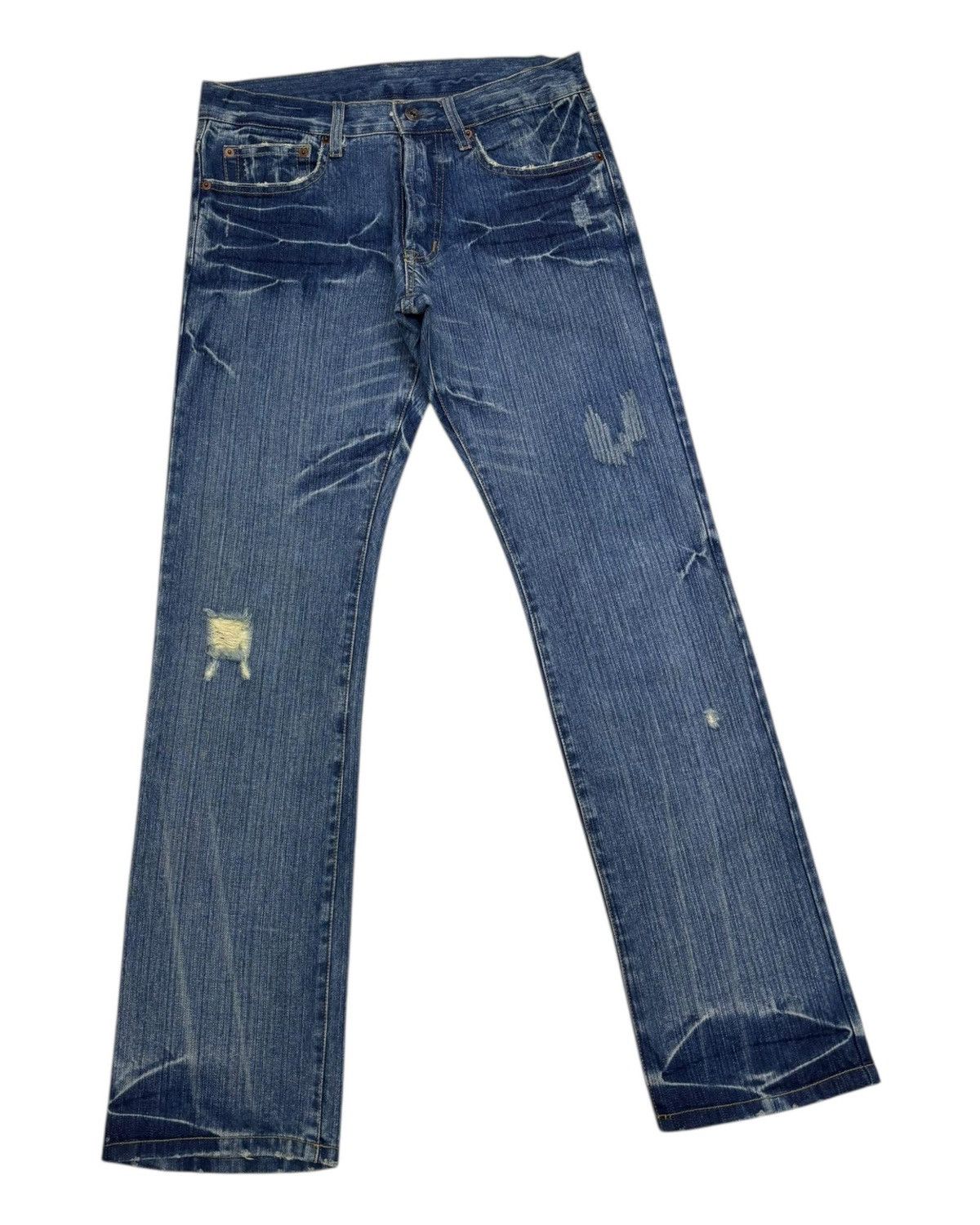 Isamu Katayama Backlash × Japanese Brand 🔥Vintage Japanese Regular Straight Distressed Denim Jeans Size US 32 / EU 48 - 7 Thumbnail