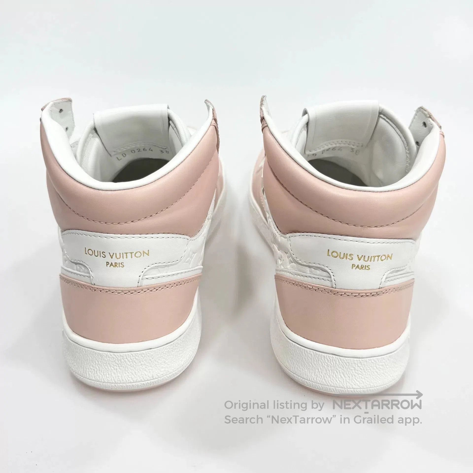 Louis Vuitton Louis Vuitton White Pink Embossed Sneakers. Size US 7 / IT 37 - 3 Thumbnail