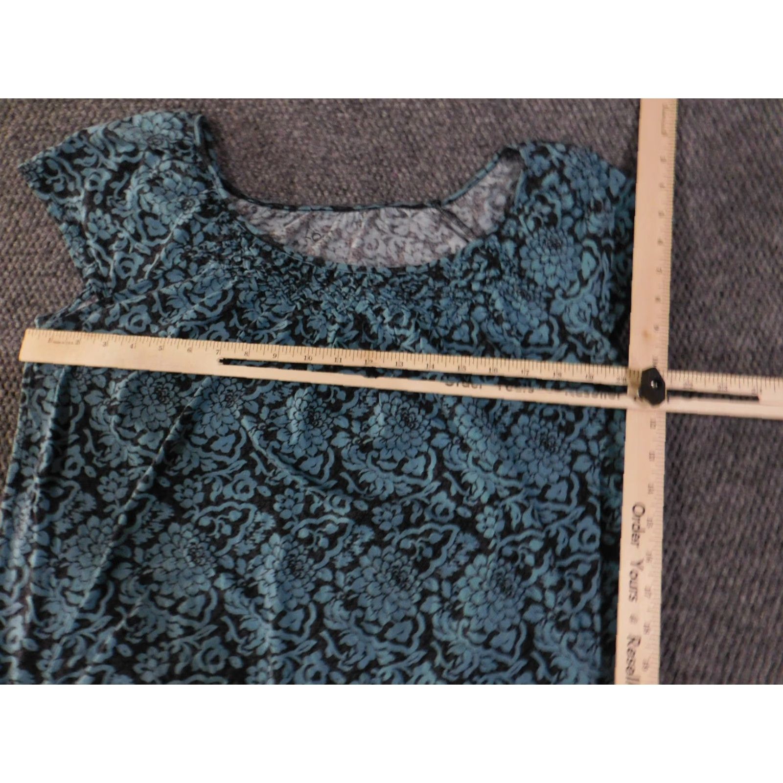 Loft LOFT Blouse Womens Large Blue Black Floral Short Sleeve Lightweight Top Size L / US 10 / IT 46 - 4 Thumbnail