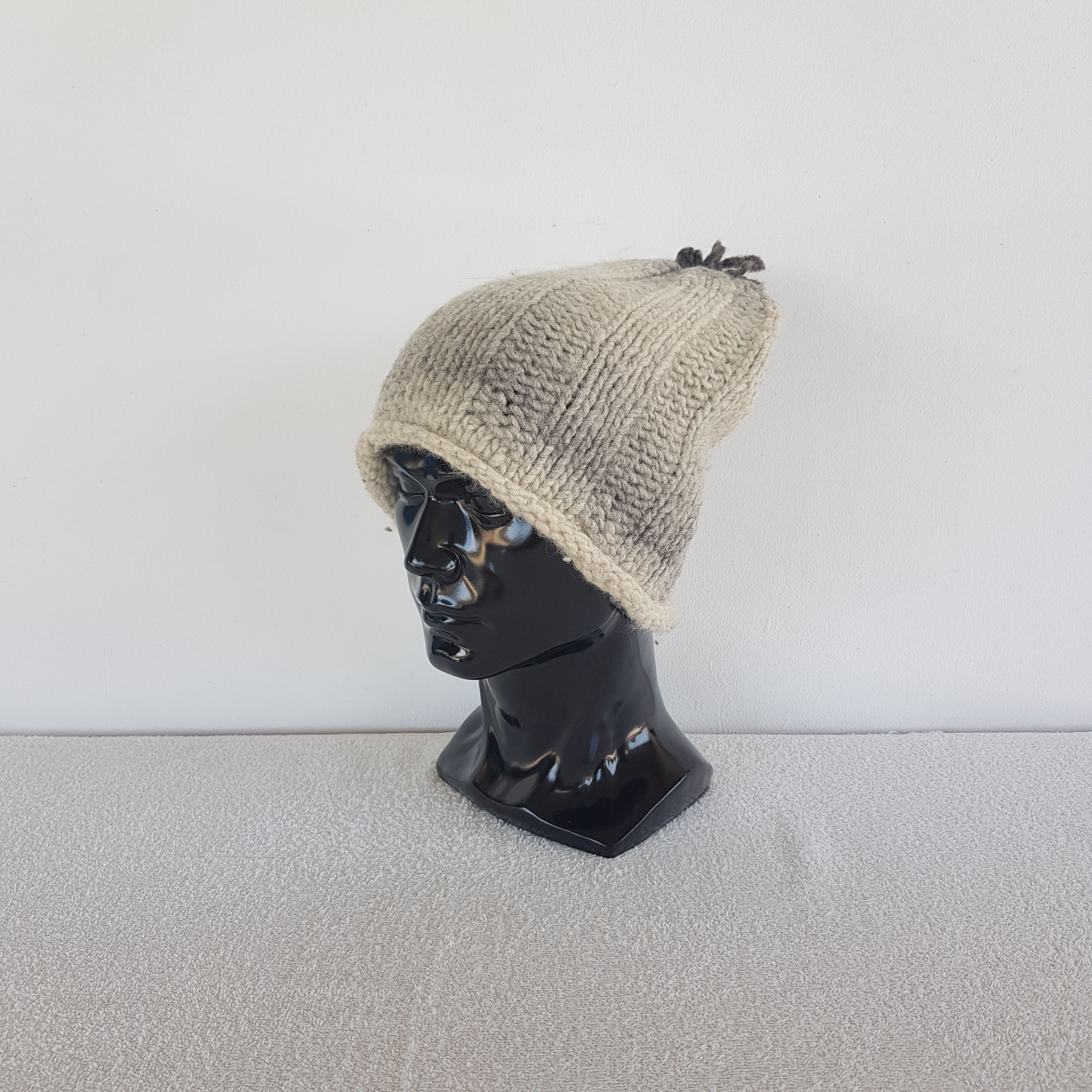 Homespun Knitwear Vintage 7 May Wool Beanie Crochet Knit Snow Caps Ski Hats. Size ONE SIZE - 1 Thumbnail