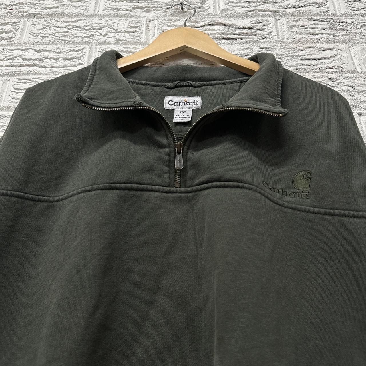 Carhartt × Vintage Vintage Carhartt 1/4 Zip Pullover Olive Green XXL Size US XXL / EU 58 / 5 - 1 Thumbnail