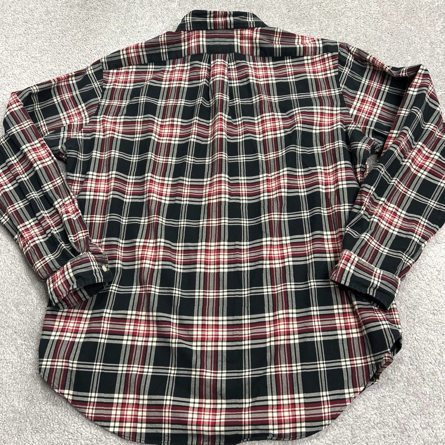 Polo Ralph Lauren VINTAGE Polo Ralph Lauren Flannel Shirt Mens XL Button-Down Black Red Plaid Pony Classic Fit Mens XL Black Black Red Plaid Polo Ralph Lauren Shirt Size US XL / EU 56 / 4 - 6 Thumbnail