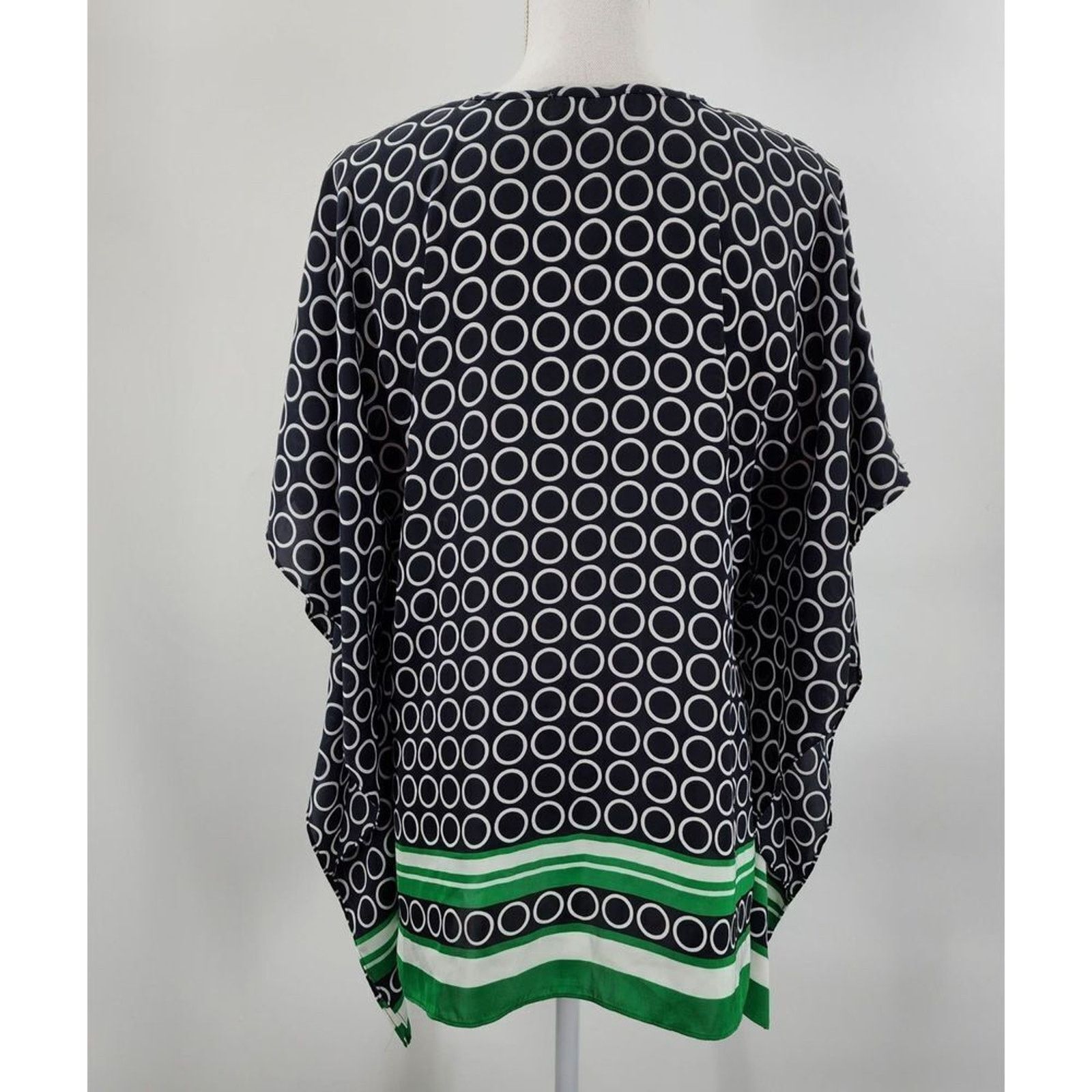 Michael Kors Michael Kors Blue Patterned Short Sleeve Blouse Top Medium Size M / US 6-8 / IT 42-44 - 4 Thumbnail