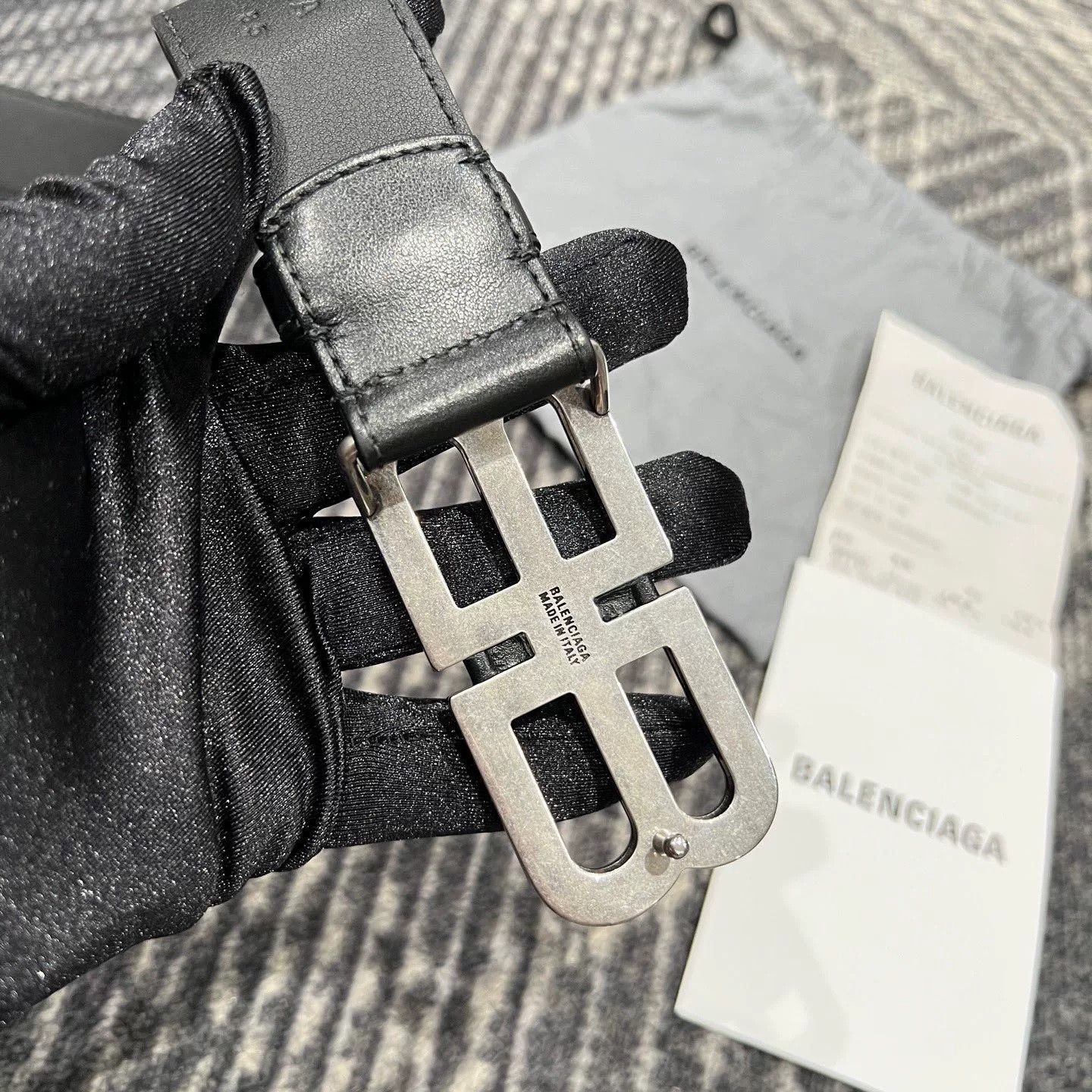 Balenciaga Balenciaga BB Logo Leather Belt 85 Size ONE SIZE - 5 Thumbnail