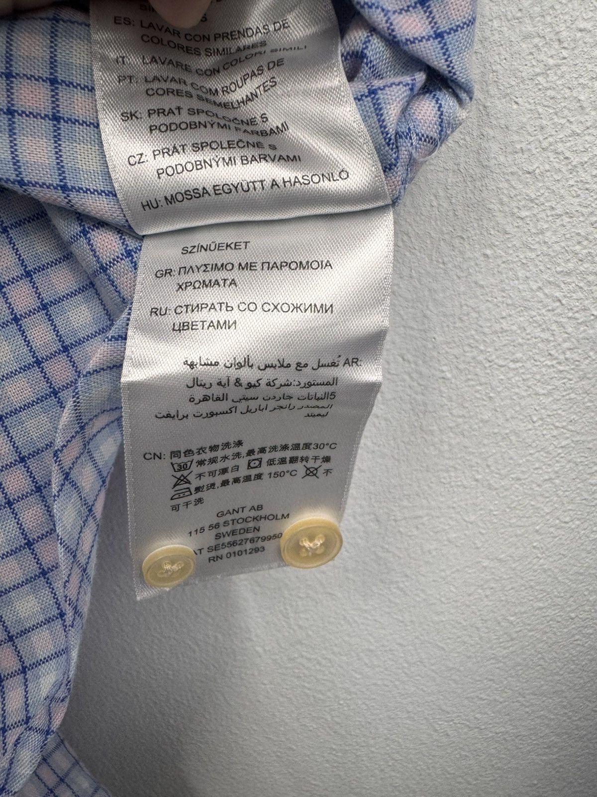 Gant Gant Men Button Up Shirt Blue Pink Check Size L Size US L / EU 52-54 / 3 - 8 Thumbnail