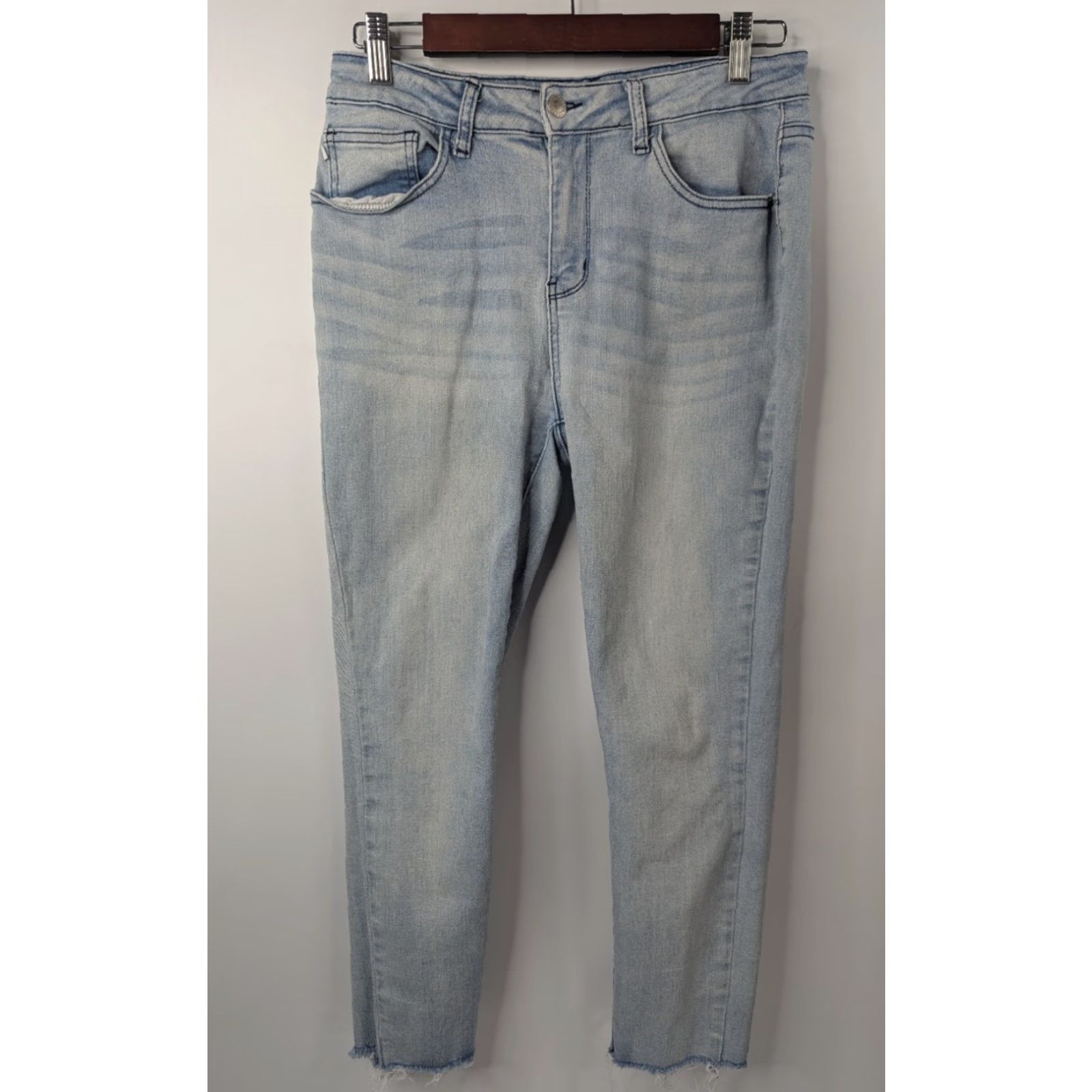 Denime Judy Blue Jeans Womens 9/29 Denim Skinny Fit Light Wash Raw Hem JB88199 Jeans Size 30" / US 8 / IT 44 - 2 Thumbnail