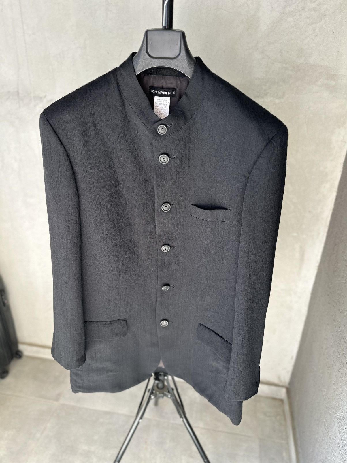 Issey Miyake ISSEY MIYAKE MEN Mao Collar Jacket Blazer Outerwear Size US XL / EU 56 / 4 - 2 Thumbnail