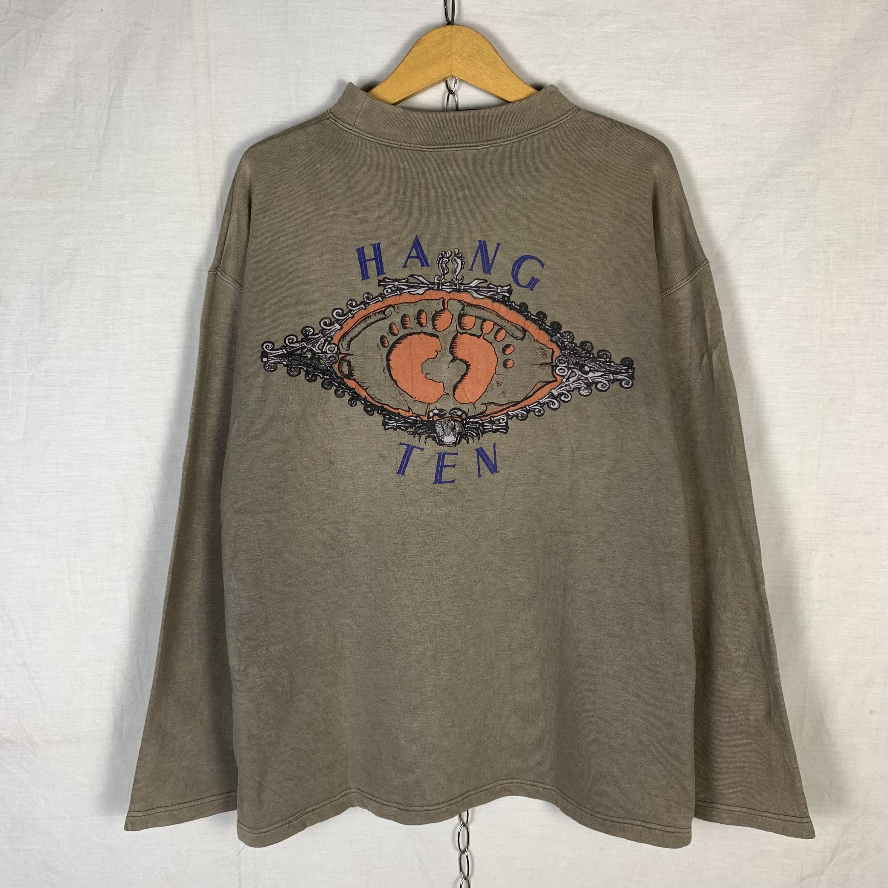 Vintage Vintage 90s Hang Ten Sweatshirt Size US L / EU 52-54 / 3 - 1 Thumbnail