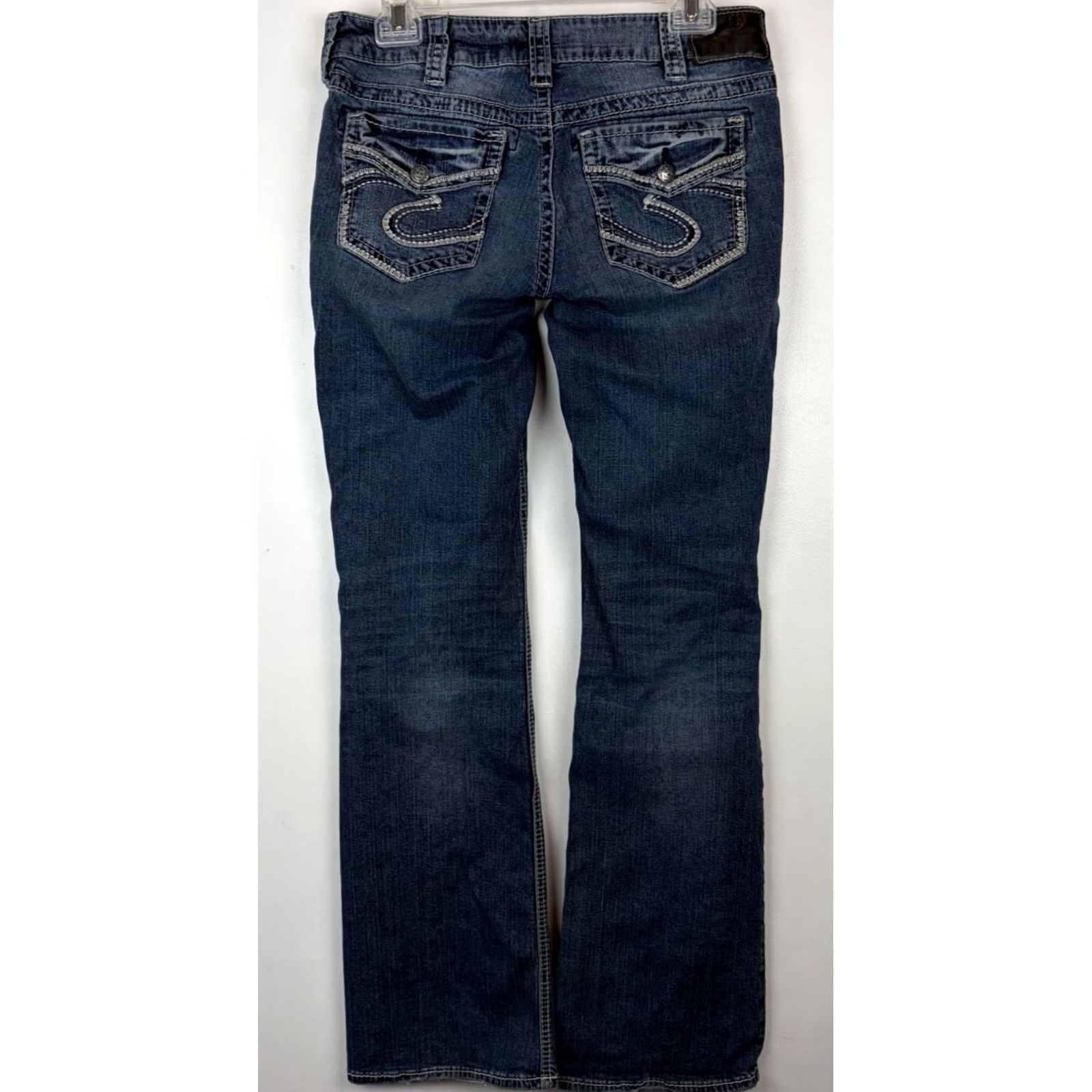 Silver Jeans Co. Silver Jeans Suki Jeans Slim Bootcut Womens Blue 30 x 33 Denim Cotton Blend Stretch Pockets 5-Pocket Design Slim Fit Size 30" / US 8 / IT 44 - 2 Thumbnail