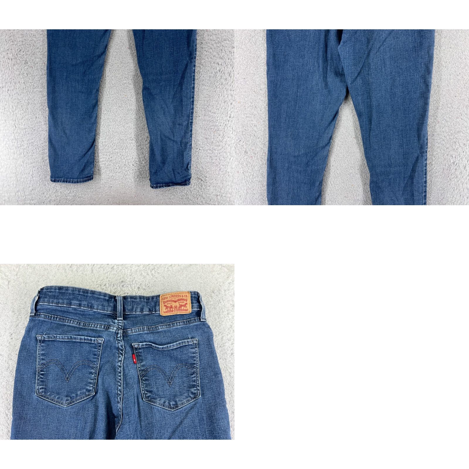 Levi's Levis Jeans Women 29 Blue Denim Mid Rise Skinny Cotton Blend 25x28 Size 29" - 10 Thumbnail