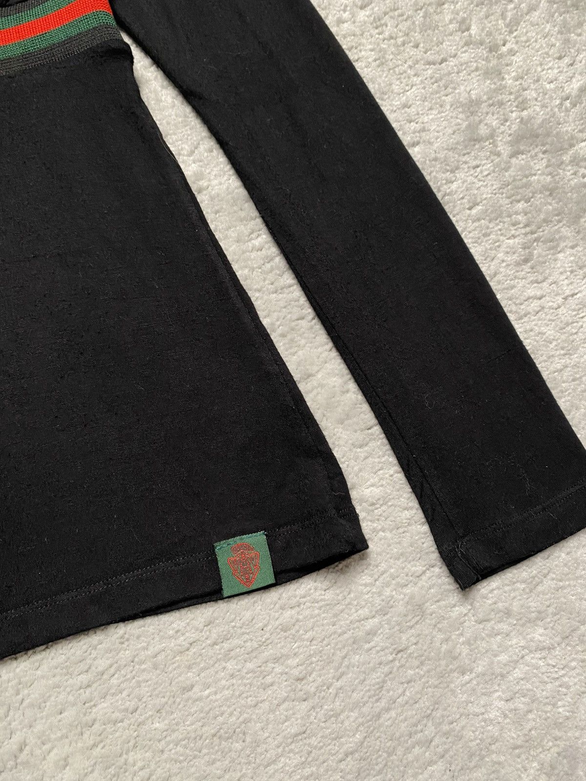 Gucci Vintage Black Basic Longsleeve T-shirt Tee Gucci Logo Lampas Size M / US 6-8 / IT 42-44 - 4 Thumbnail