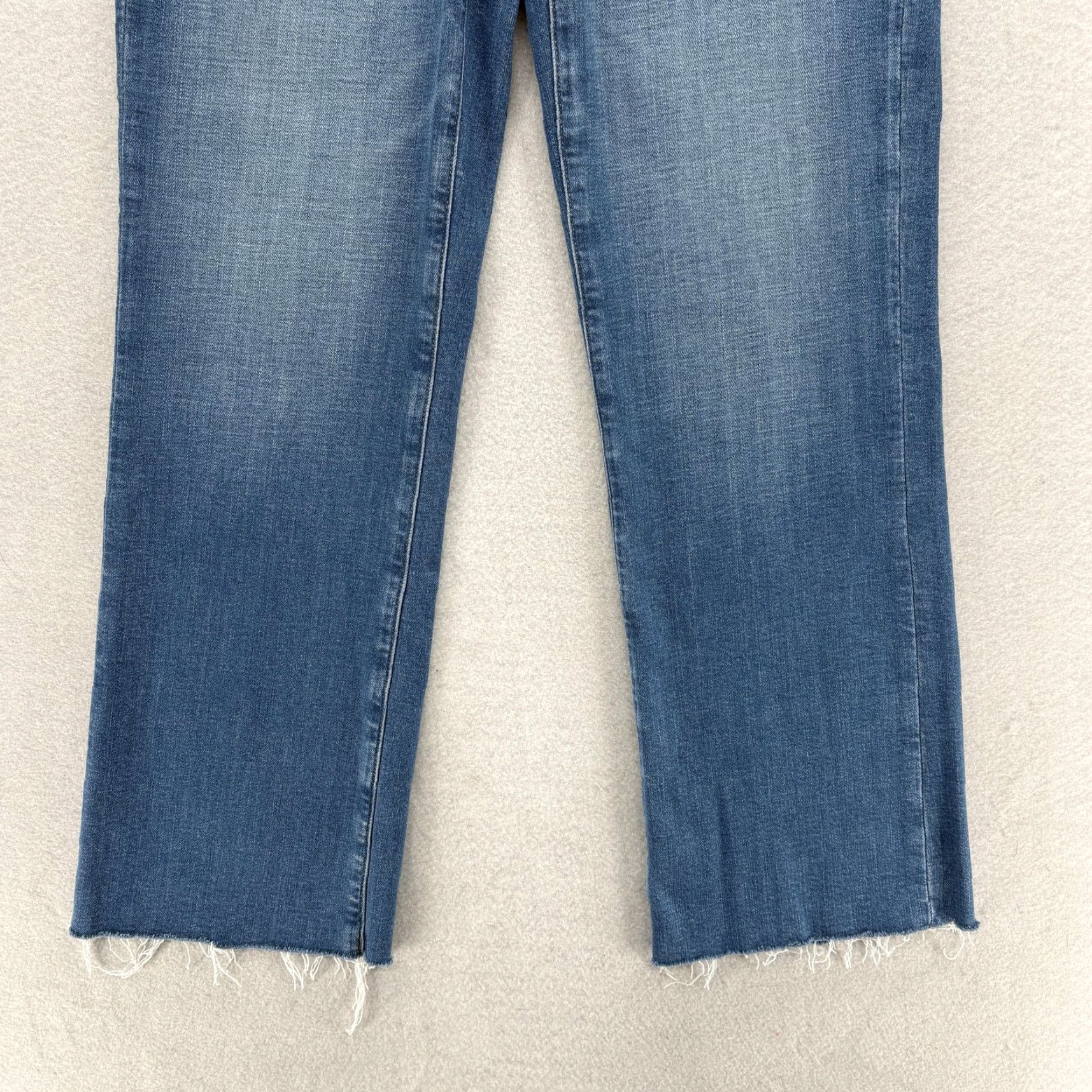 American Eagle Outfitters American Eagle Outfitters Kick Boot Crop Jeans Womens 8 Long Blue High Rise Stretch Raw Hem Denim Size 30" / US 8 / IT 44 - 4 Thumbnail