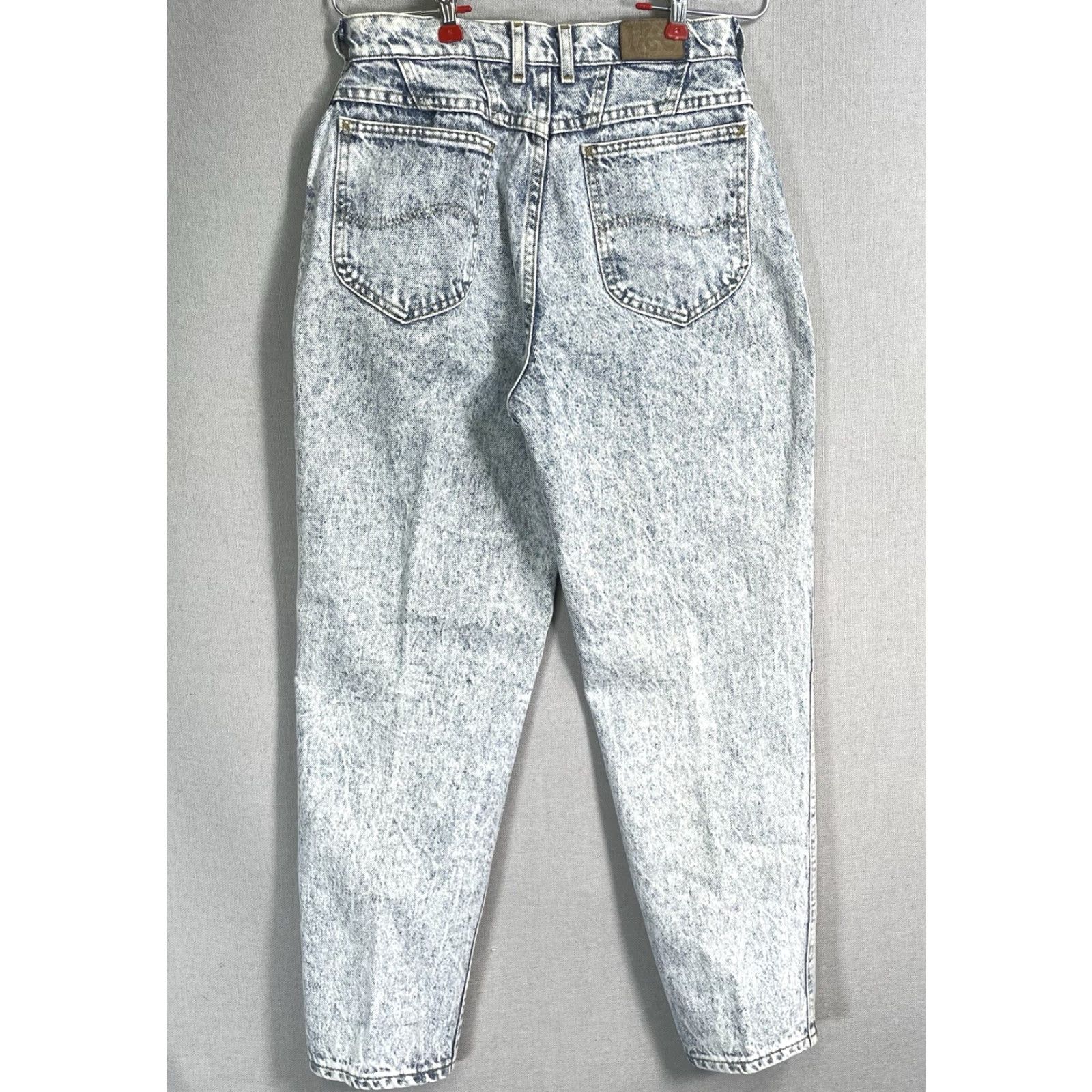 Lee VINTAGE Lee Jeans Womens 10P Petite 27x27 Acid Wash Tapered USA Blue 80s 90s Mens Size 32" / US 10 / IT 46 - 7 Thumbnail