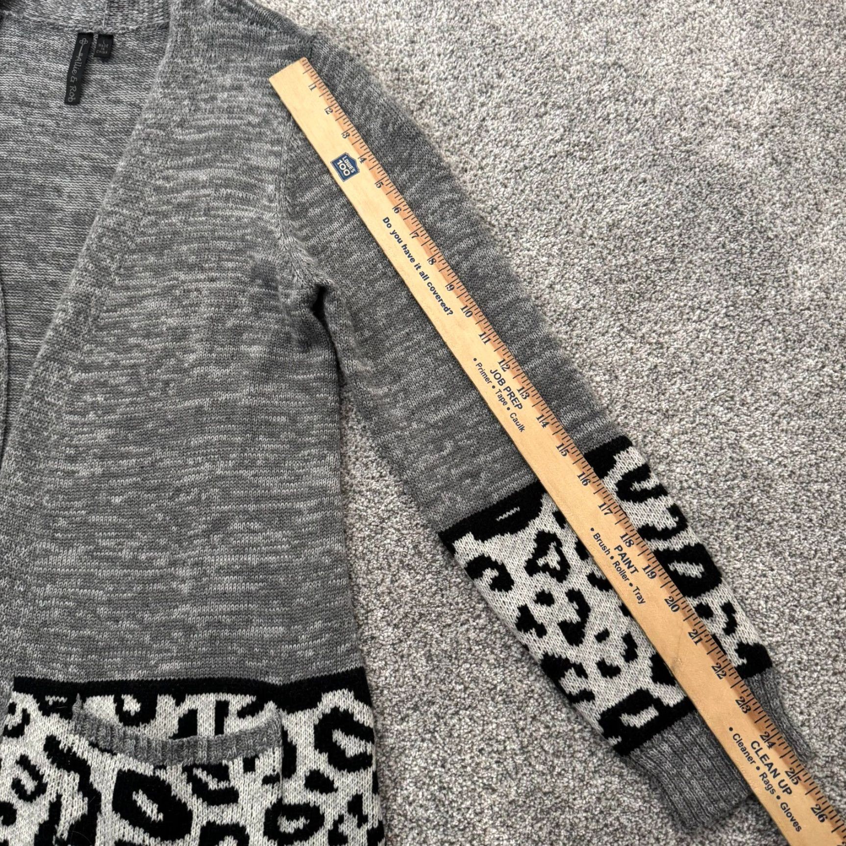 Vintage Allie & Rob Cardigan Sweater Womens Large Leopard Print Open Front Cozy Grandma Size L / US 10 / IT 46 - 4 Thumbnail