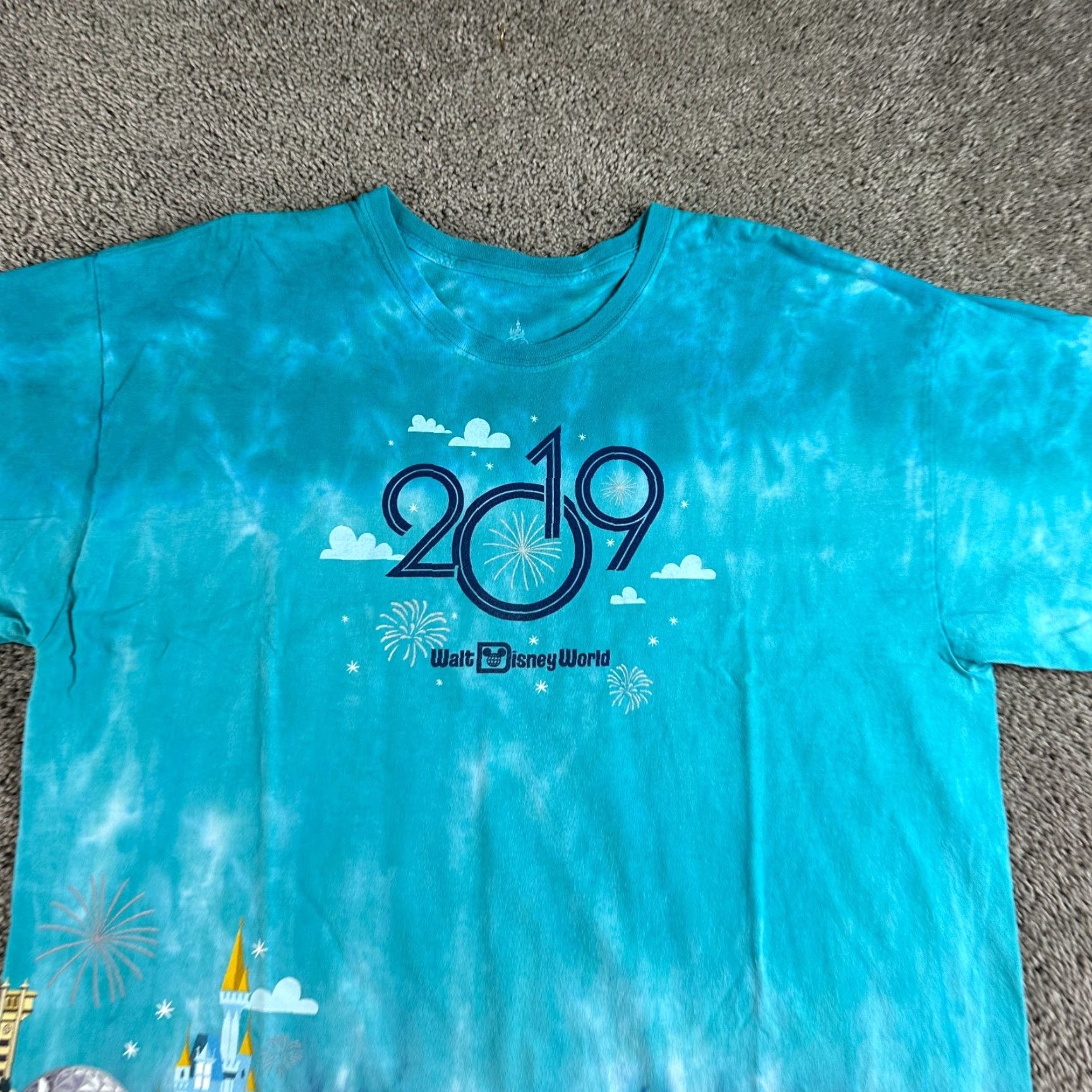 Disney Disney Shirt Mens 2XL Blue Dip Dyed Wrap Around Magic Kingdom Mickey Graphic Print Logo T-Shirt Size US XXL / EU 58 / 5 - 3 Thumbnail