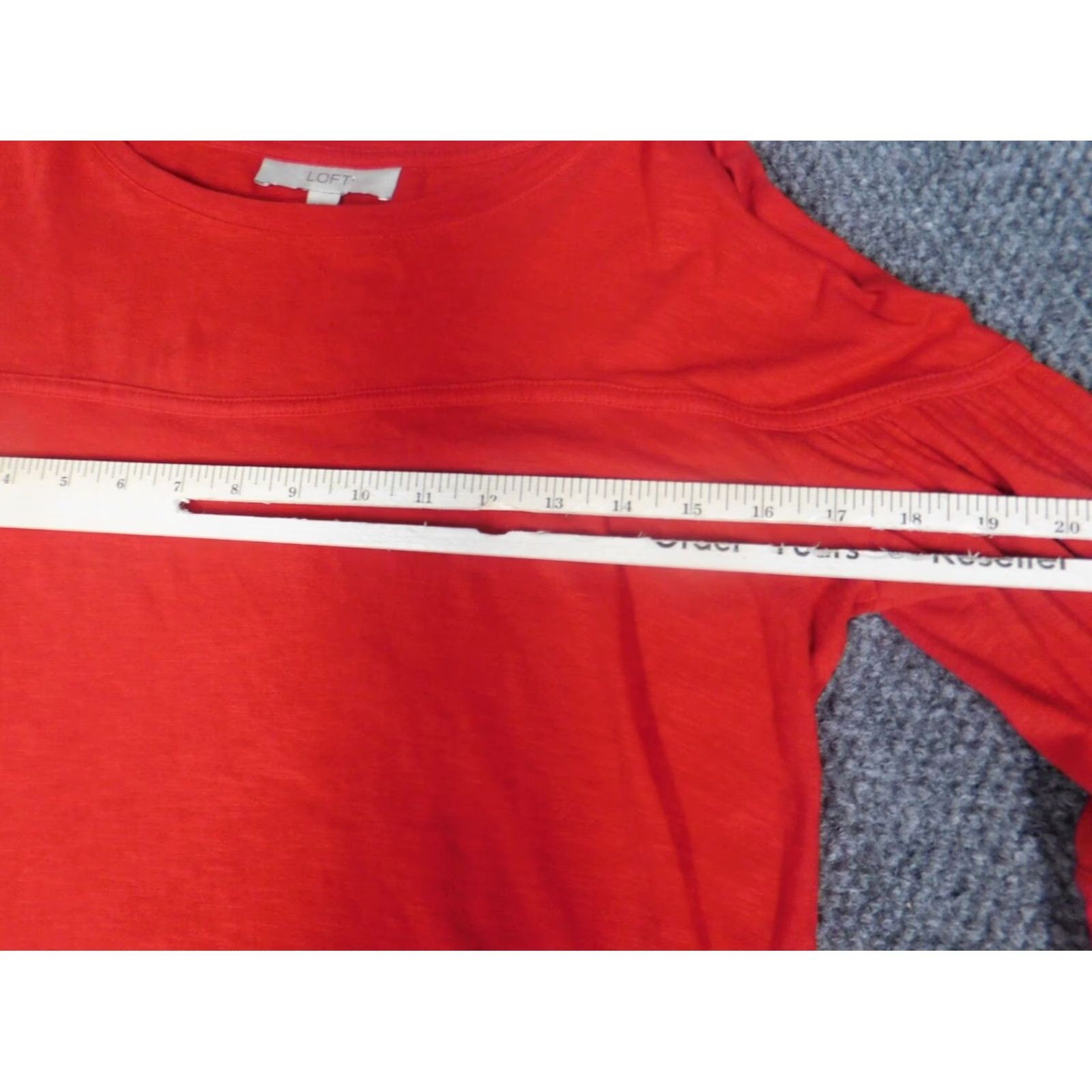Ann Taylor Loft Ann Taylor Loft Red Bell Sleeve Cotton Blouse M Women Long Sleeve Casual Pullover Ruffle 100% Cotton Regular Size M Size M / US 6-8 / IT 42-44 - 4 Thumbnail
