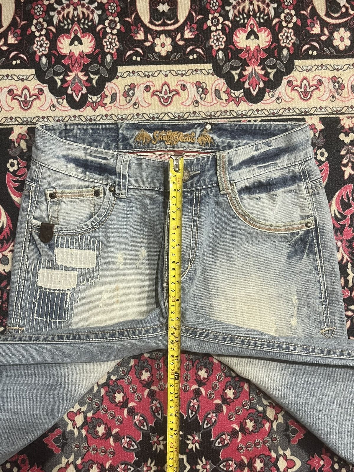 Japanese Brand Japanese Brand Shame Jeans Sashiko Patch Stitch Light Denim Size US 30 / EU 46 - 13 Thumbnail