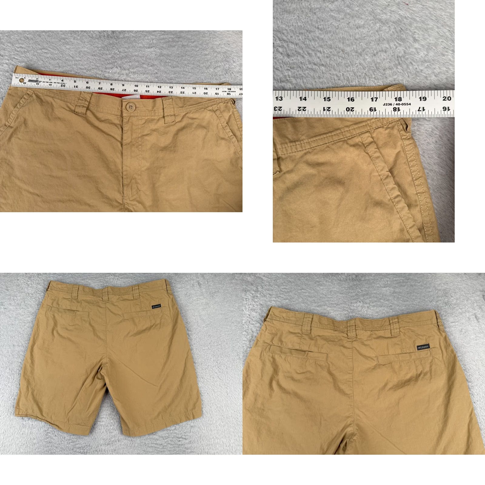 Vintage Columbia Men Shorts 38 Beige Chino 100% Cotton Zip Fly 38x10 Casual Travel Size US 38 / EU 54 - 9 Thumbnail