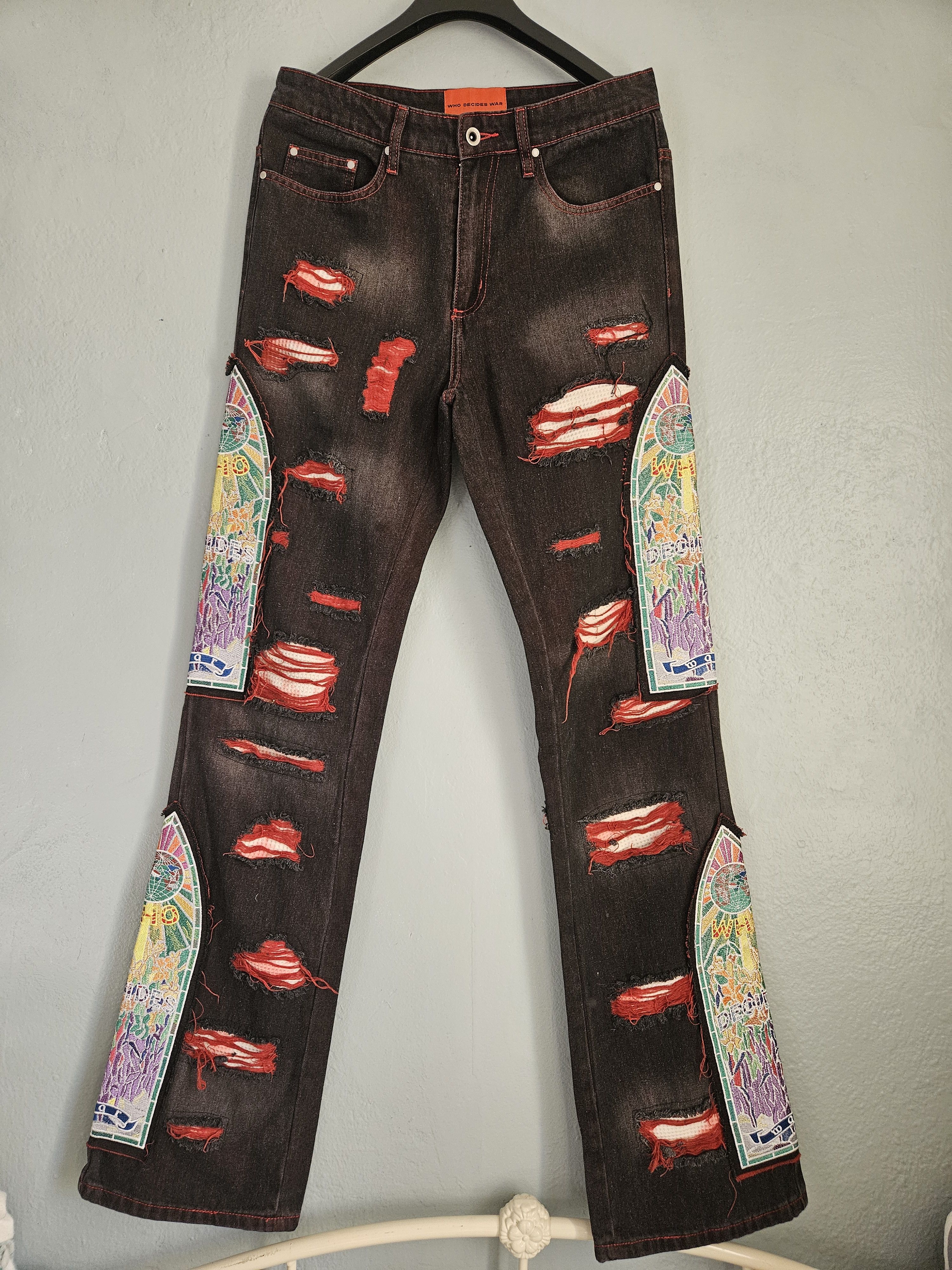 Who Decides War Who Decides War Mrdr Brvdo Crimson Fusion Denim Jeans Size US 30 / EU 46 - 1 Thumbnail